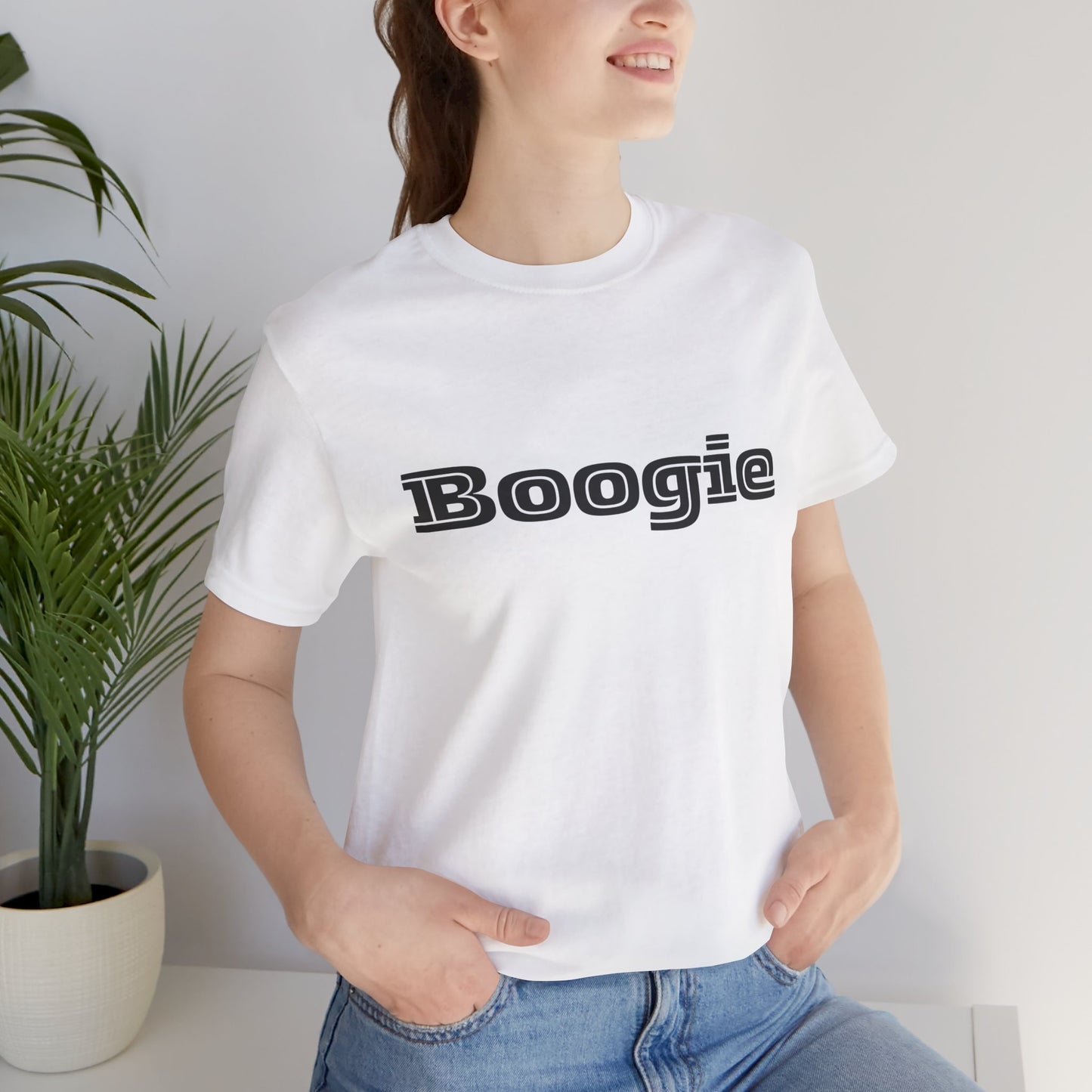 Boogie Black or White Unisex Fun Shirts, Dance, Gift, Comfy, Soft, Casual, Gender Neutral, Short Sleeve Tee, Women, Men, Teens, Friends