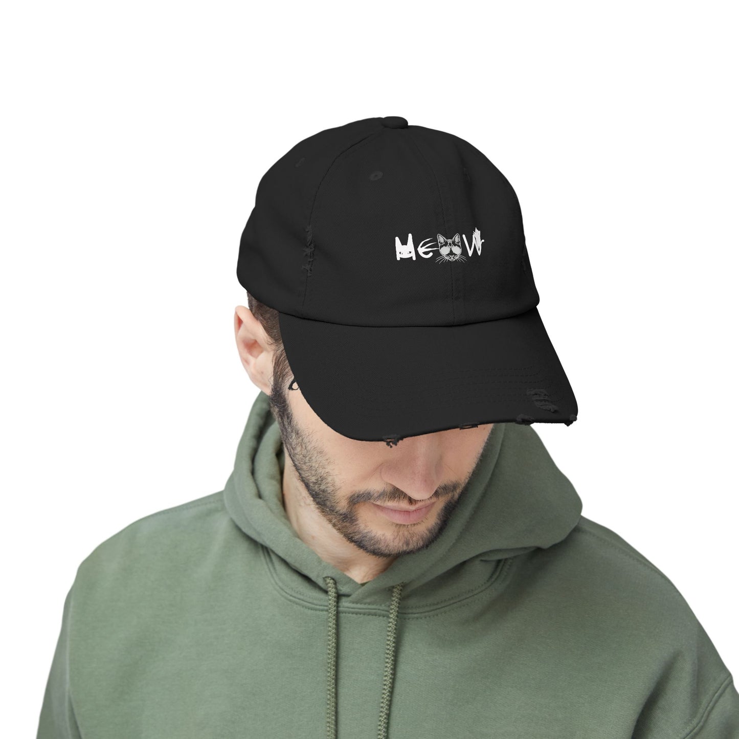 Meow Distressed Cap