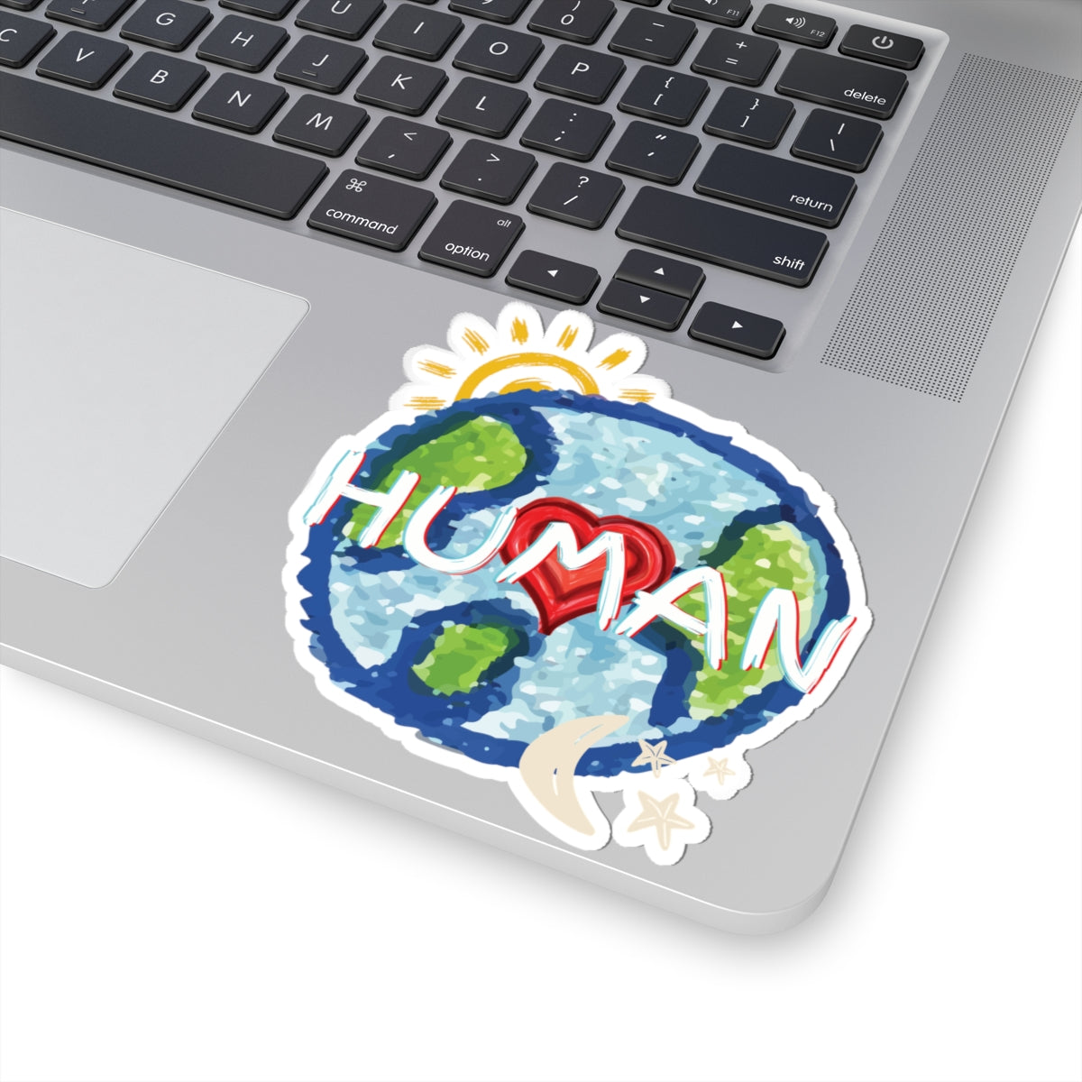 Human Celestial Love Kiss-Cut Stickers - Whole World, Sun, Moon, Stars, Heart Sticker. Space Lover Stickers, Planet Stickers, Romantic