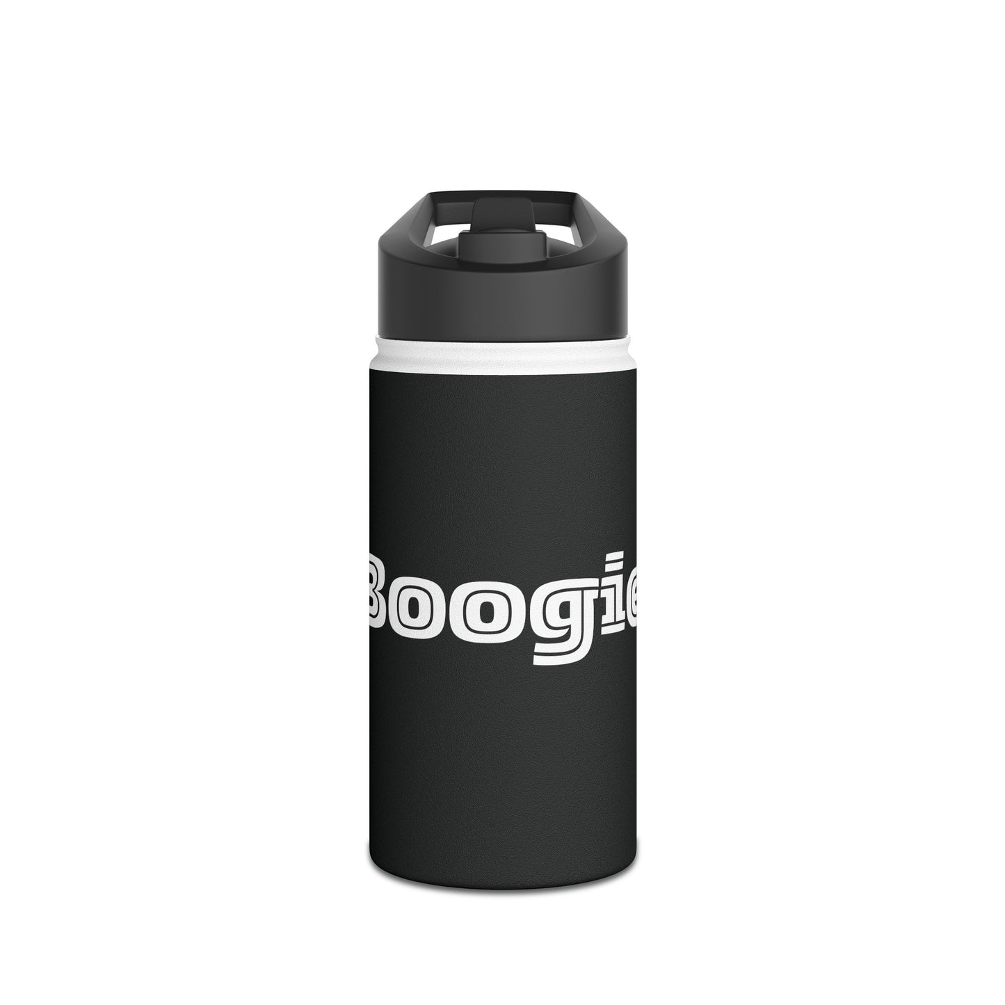 Boogie Black Stainless Steel Water Bottle, Gender Neutral, Gift, Exercise Run Workout, Eco BPA-free, Women Men Teens Gift Birthday Christmas