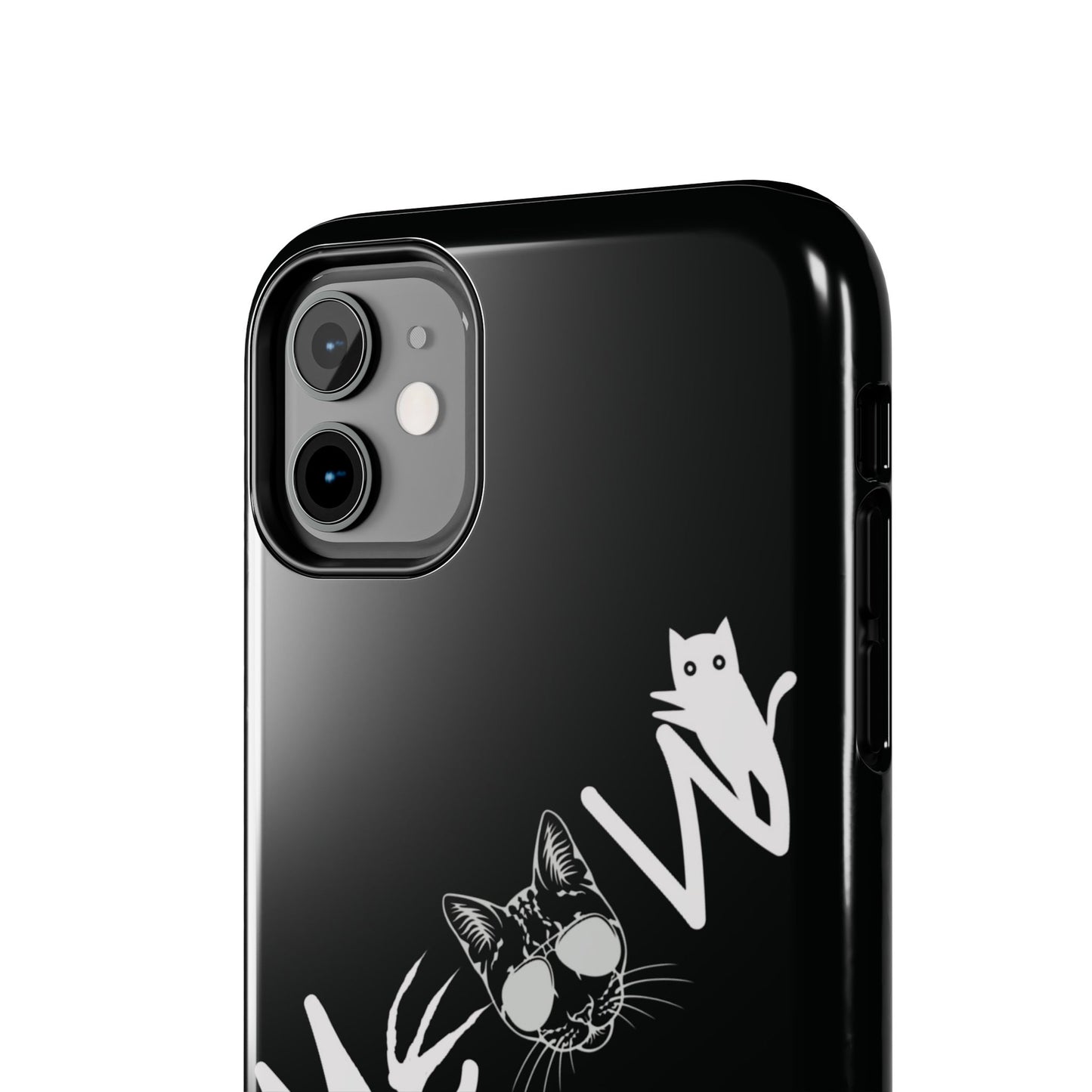 Meow Tough Phone Cases, iPhone & Samsung cases, wireless charging, cats, sassy, kitty, gender neutral, gifts, Halloween, birthday, Christmas
