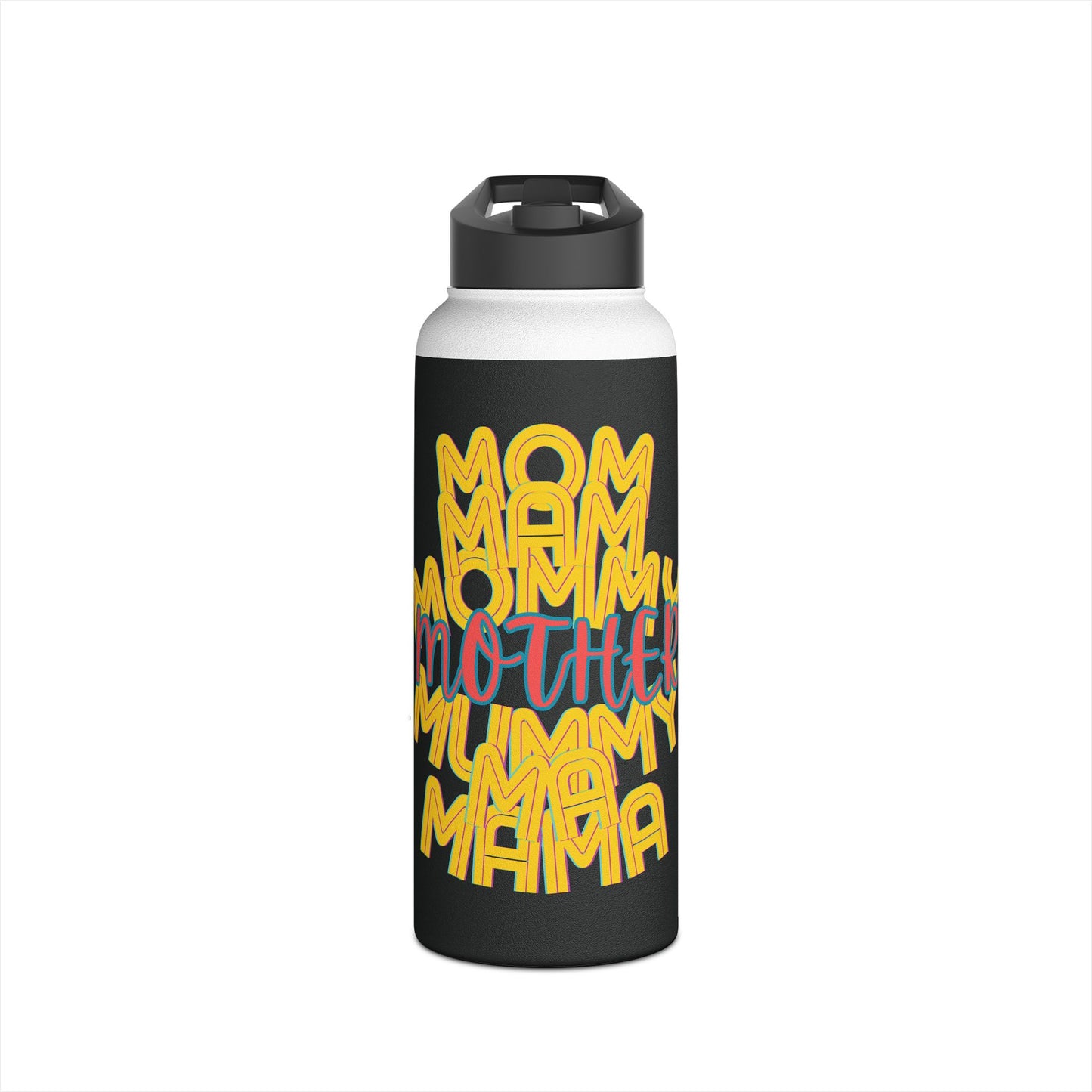 Mother Stainless Steel Water Bottle, Mom Mommy Ma Mam Mama Mummy, Love, Mothers Day, Gifts for Women, Exercise, Eco Friendly, Gender Neutral