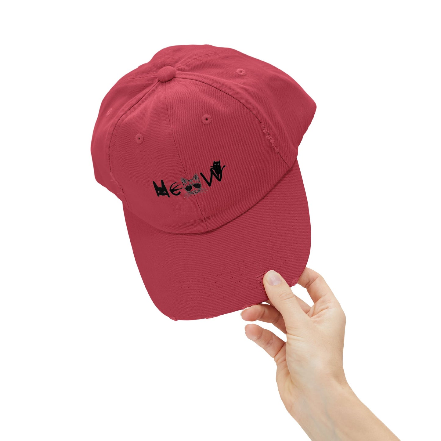 Meow Distressed Cap