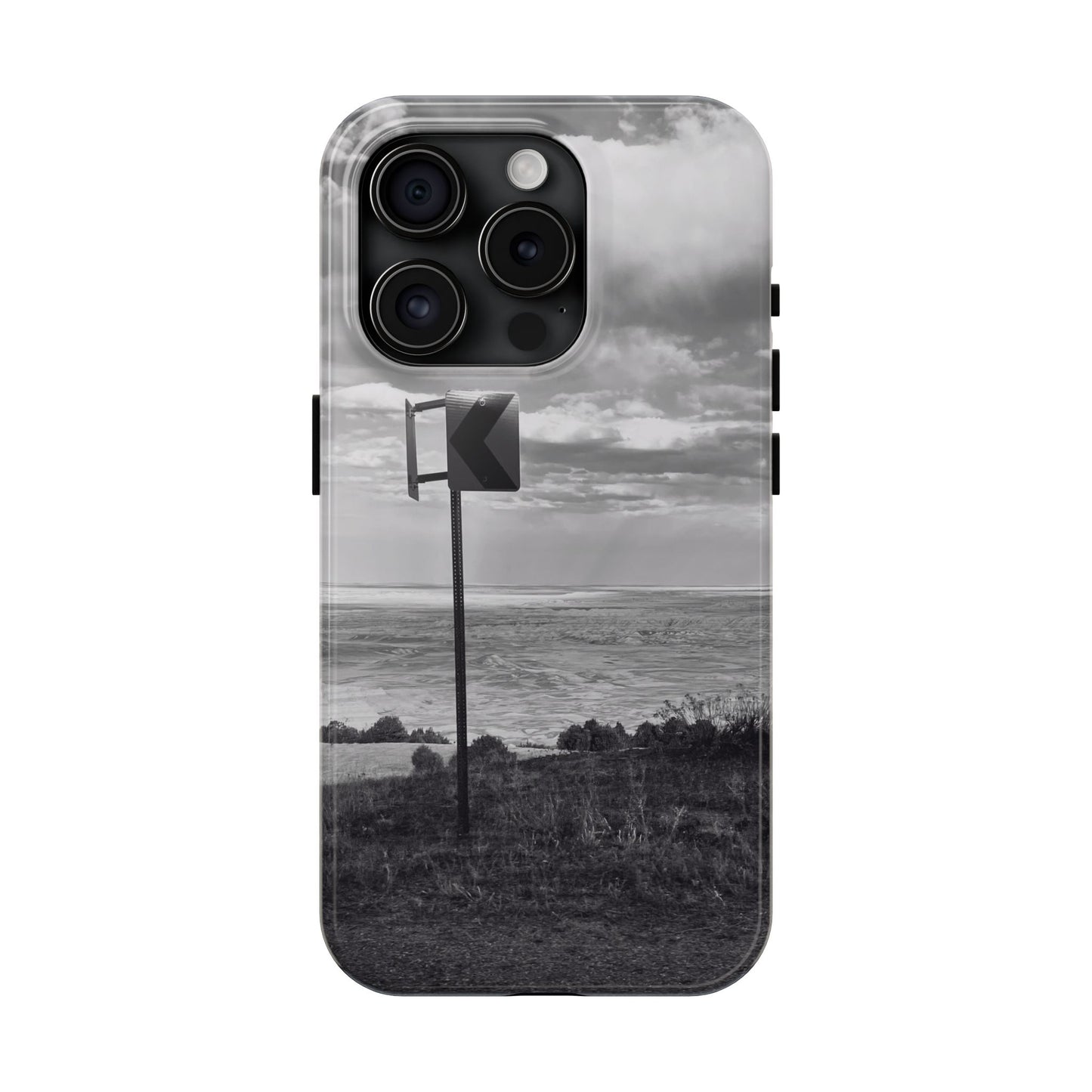 Road Sign Tough Phone Cases, iPhone & Samsung cases, wireless charging, black and white photo, nature, original art, gift birthday Christmas