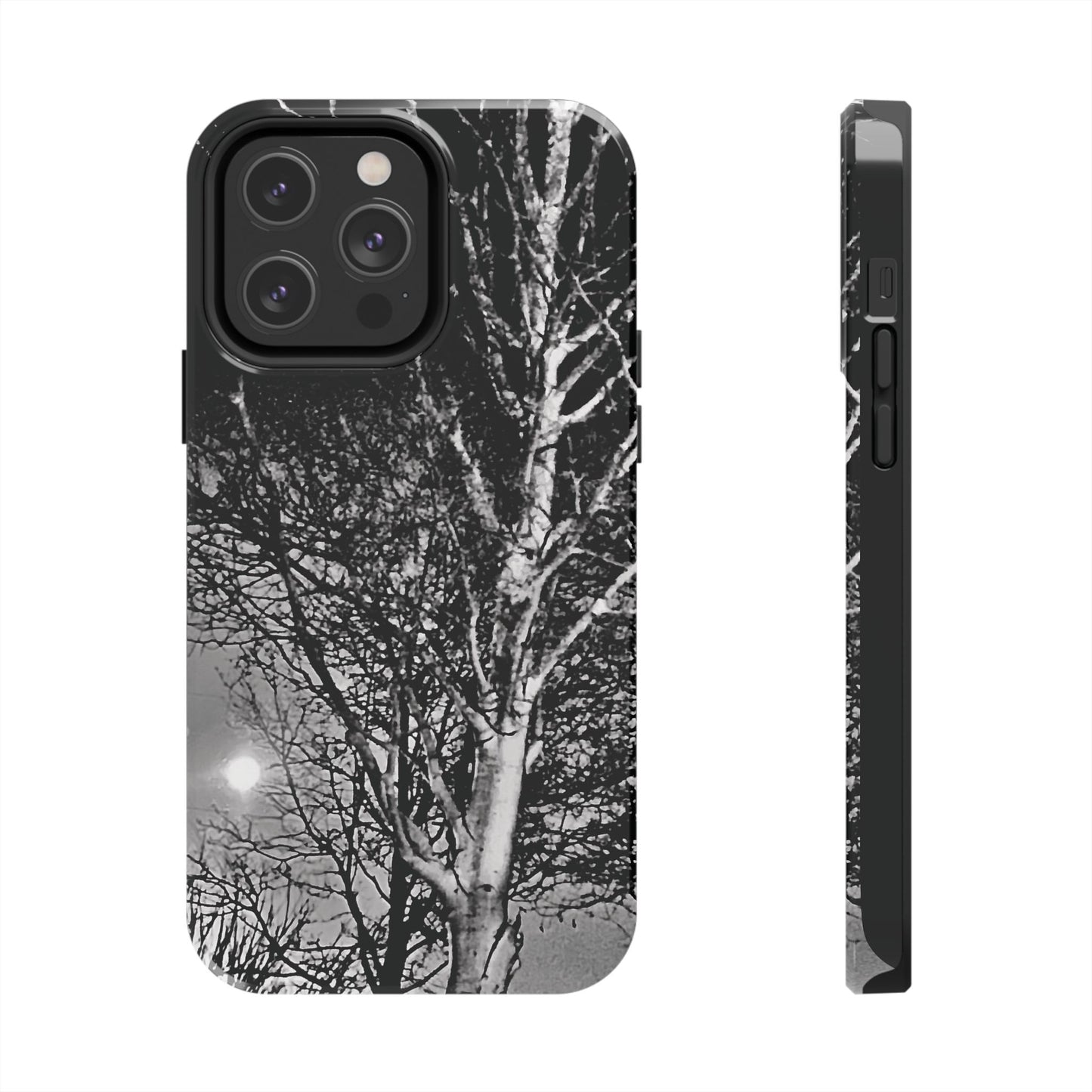 Worm Moon Night Trees Tough Phone Cases, iPhone & Samsung cases, wireless charging, trees, nature, spooky, original photo, gifts, Halloween
