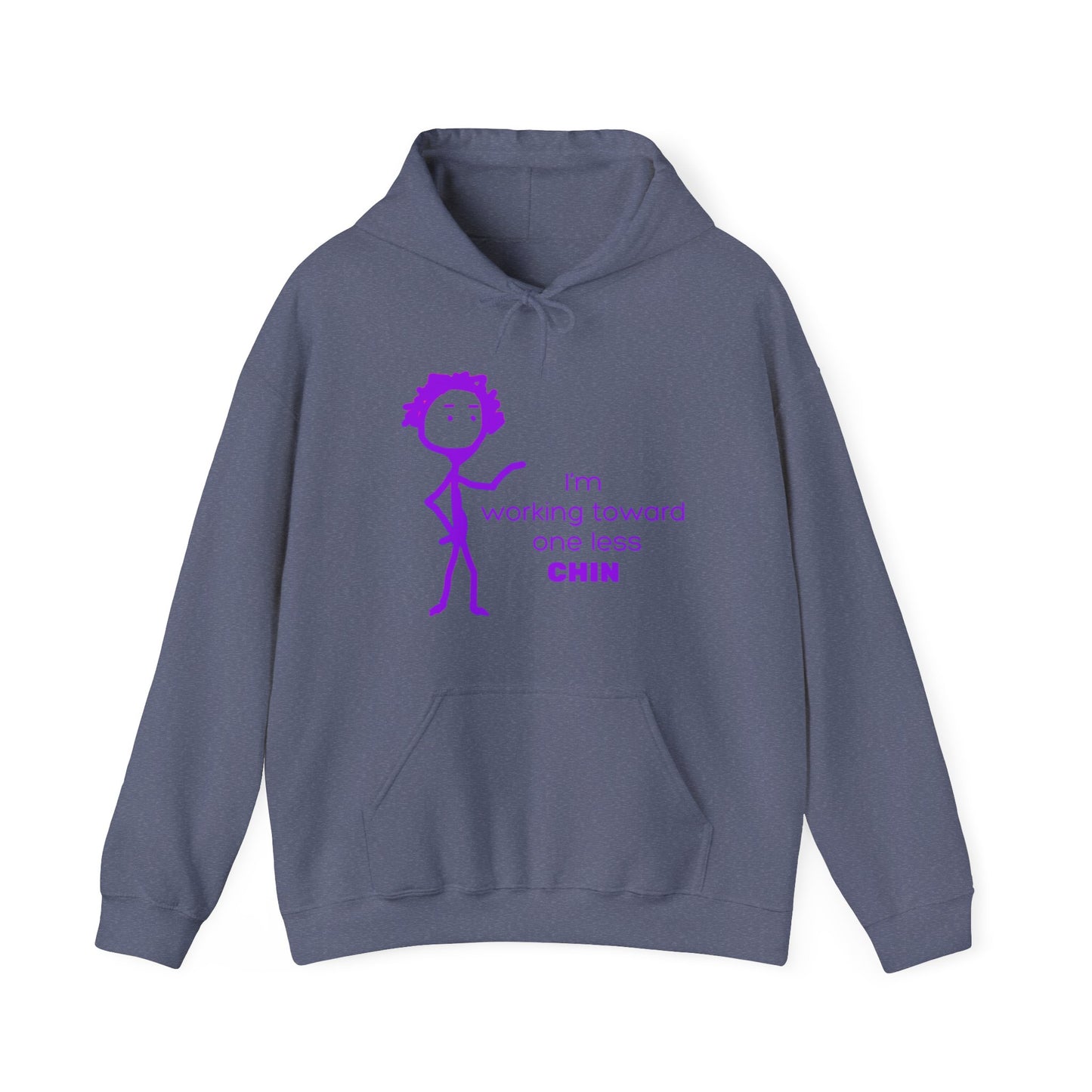 Im Working Toward One Less Chin Unisex Heavy Blend™ Hooded Sweatshirt, fun, hoodie, warm, gift, exercise, aging, gender neutral, men, women