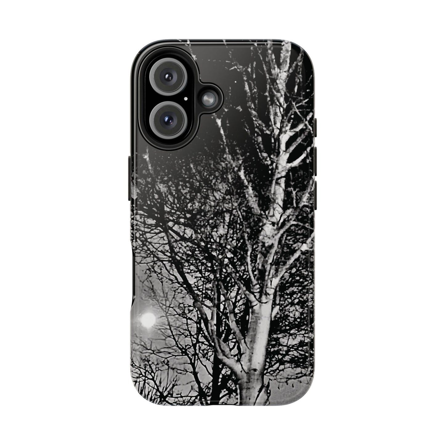Worm Moon Night Trees Tough Phone Cases, iPhone & Samsung cases, wireless charging, trees, nature, spooky, original photo, gifts, Halloween