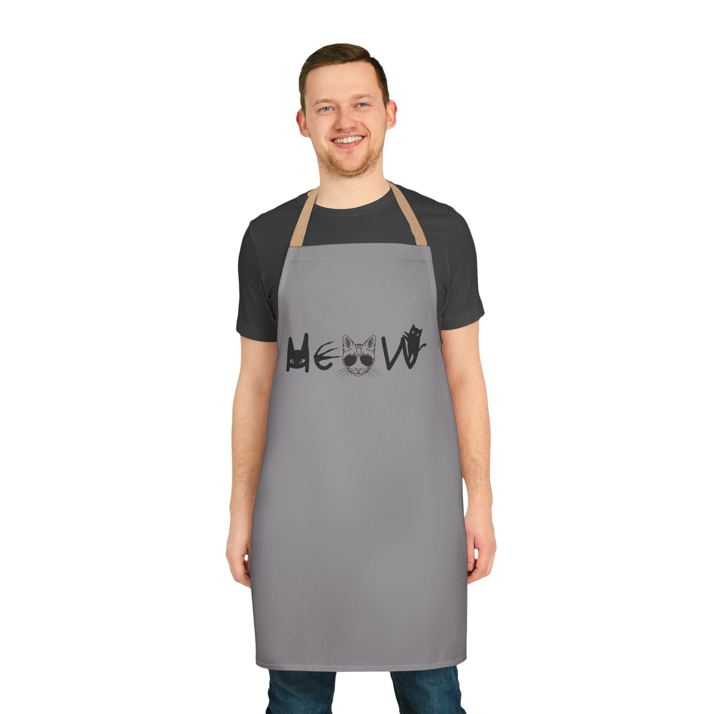 Meow Grey Unisex Chefs Apron
