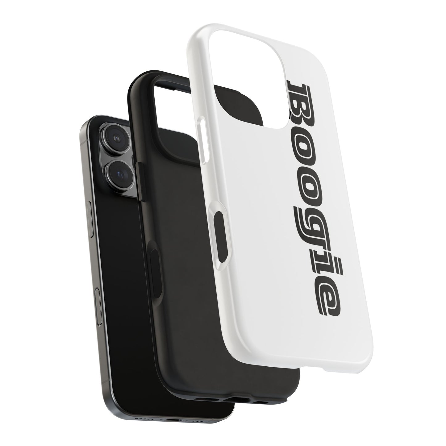 Boogie White Tough Phone Cases, iPhone Samsung cases, wireless charging, gender neutral women men friends kids teens gift birthday Christmas