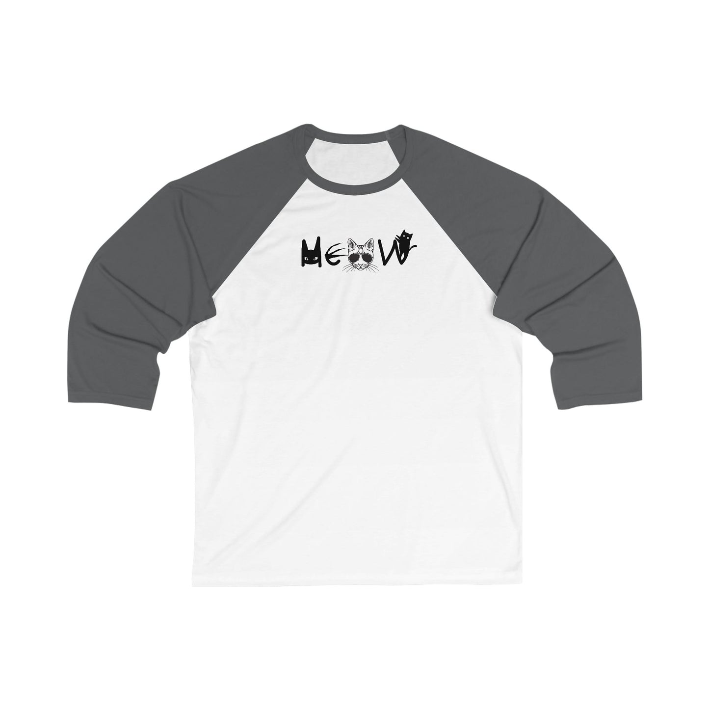 Meow Unisex 3\4 Sleeve Baseball Tee, cats, sassy, animals, election, cat lady, equality, gender neutral, gifts for women men teens friends