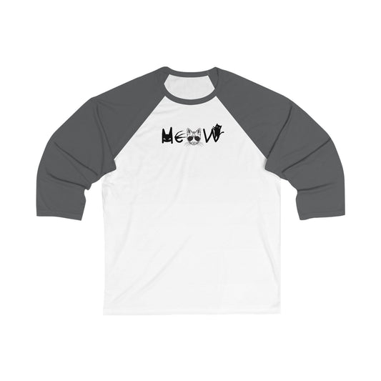 Meow Unisex 3\4 Sleeve Baseball Tee, cats, sassy, animals, election, cat lady, equality, gender neutral, gifts for women men teens friends