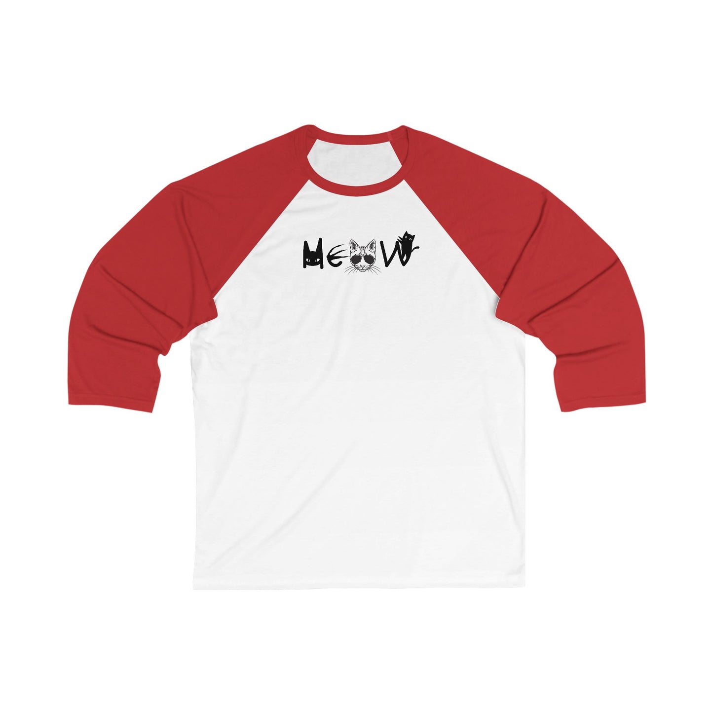 Meow Unisex 3\4 Sleeve Baseball Tee, cats, sassy, animals, election, cat lady, equality, gender neutral, gifts for women men teens friends