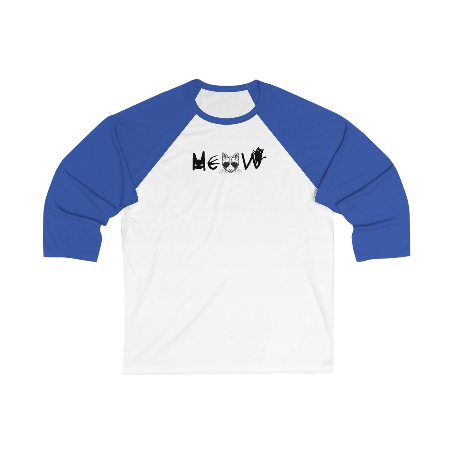 Meow Unisex 3\4 Sleeve Baseball Tee, cats, sassy, animals, election, cat lady, equality, gender neutral, gifts for women men teens friends
