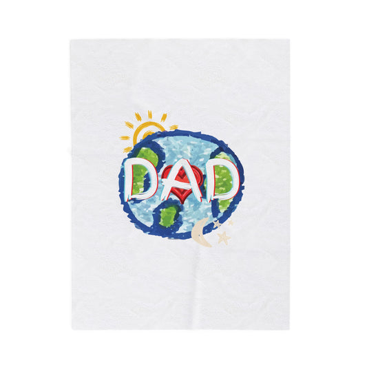 Dad Colorful Velveteen Blanket, Cozy Throw, Home Decor, Gift, Bed Cover, Vibrant Couch Blanket, Gender Neutral, Birthday, Christmas