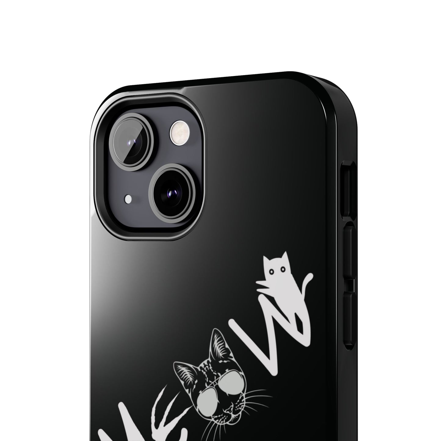 Meow Tough Phone Cases, iPhone & Samsung cases, wireless charging, cats, sassy, kitty, gender neutral, gifts, Halloween, birthday, Christmas