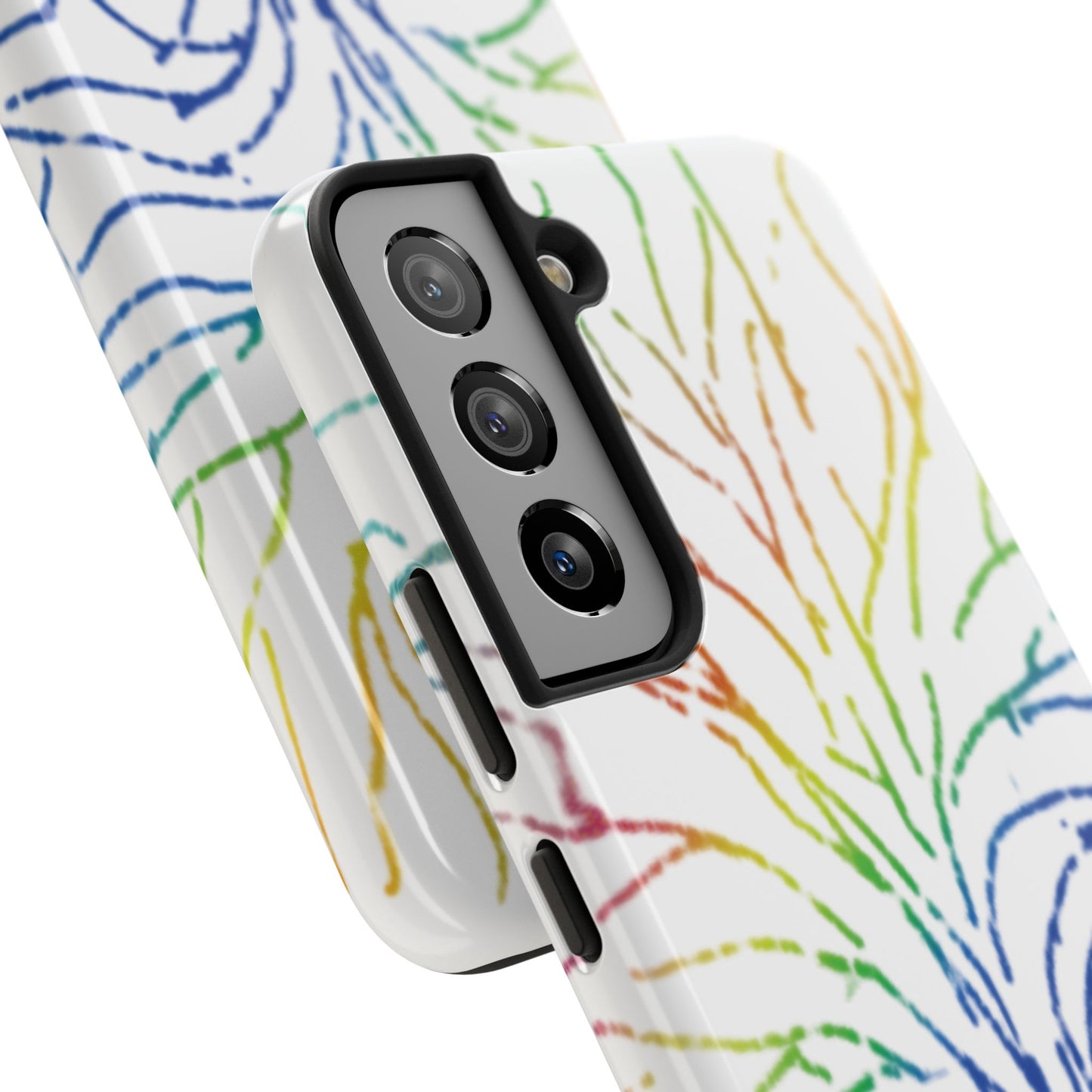 Rainbow Tree Tough Phone Cases - Colorful Nature Love Pride Gender Neutral Gifts for Friends, iPhone Samsung Wireless Charging Cover, LGBTQ+