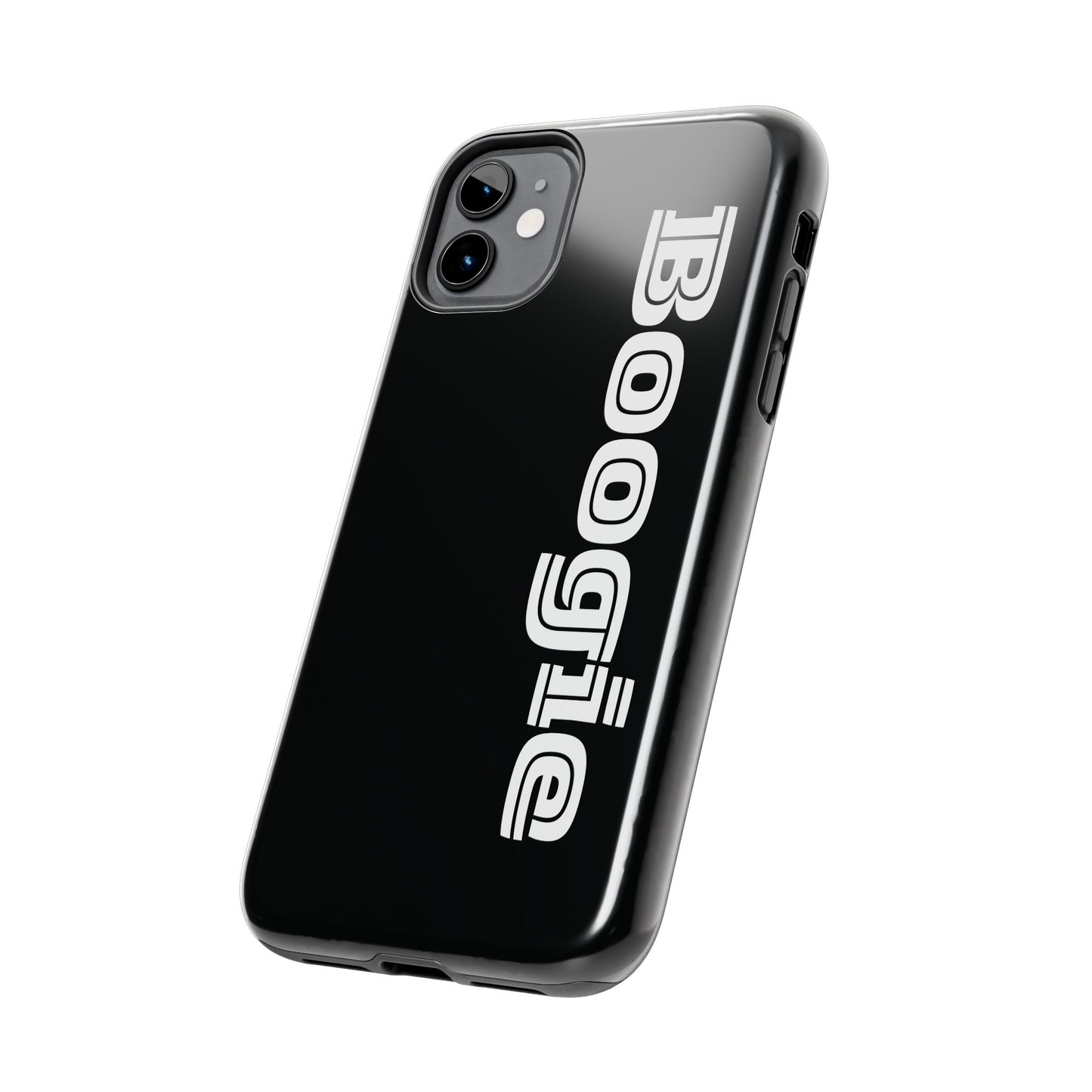 Boogie Black Tough Phone Cases, iPhone Samsung cases, wireless charging, gender neutral women men friends kids teens gift birthday Christmas