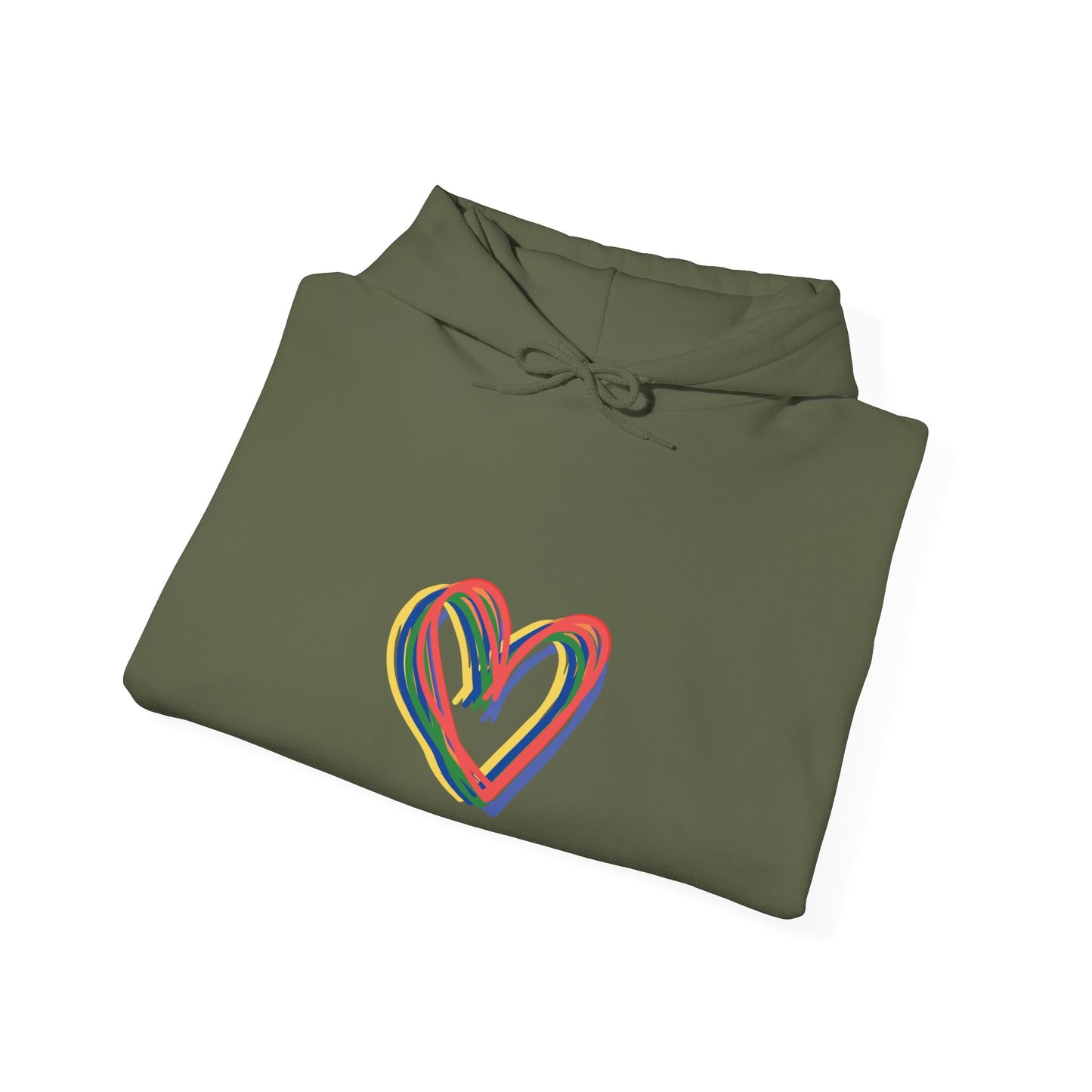 Rainbow Hearts Unisex Heavy Blend™ Hooded Sweatshirt, Love, Pride, hoodie, warm, soft, gift, gender neutral, men, women, teens, Valentines