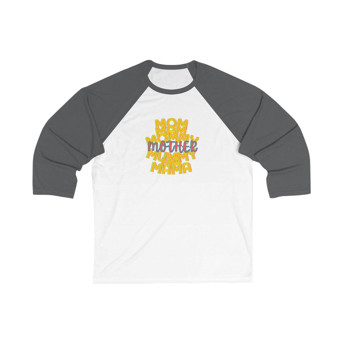 Mother Unisex 3\4 Sleeve Baseball Tee, Mom Mam Mommy Mummy Ma Mama, family, matching set, gender neutral, gift, Mothers Day, parents friends