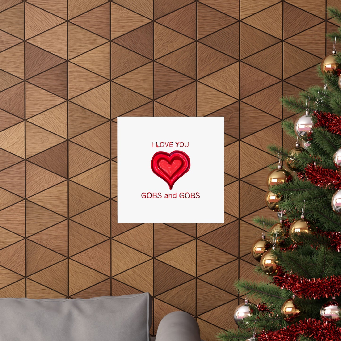 Heart I Love You Gobs and Gobs Matte Vertical Poster Wall Art, Framable Love Print, Romantic Home Decor Gift for Anniversary, Valentine's