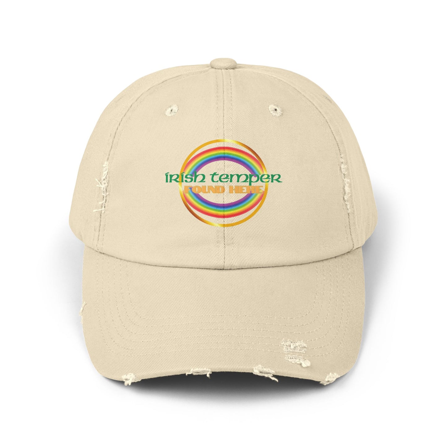 Irish Temper Found Here Funny Unisex Distressed Cap