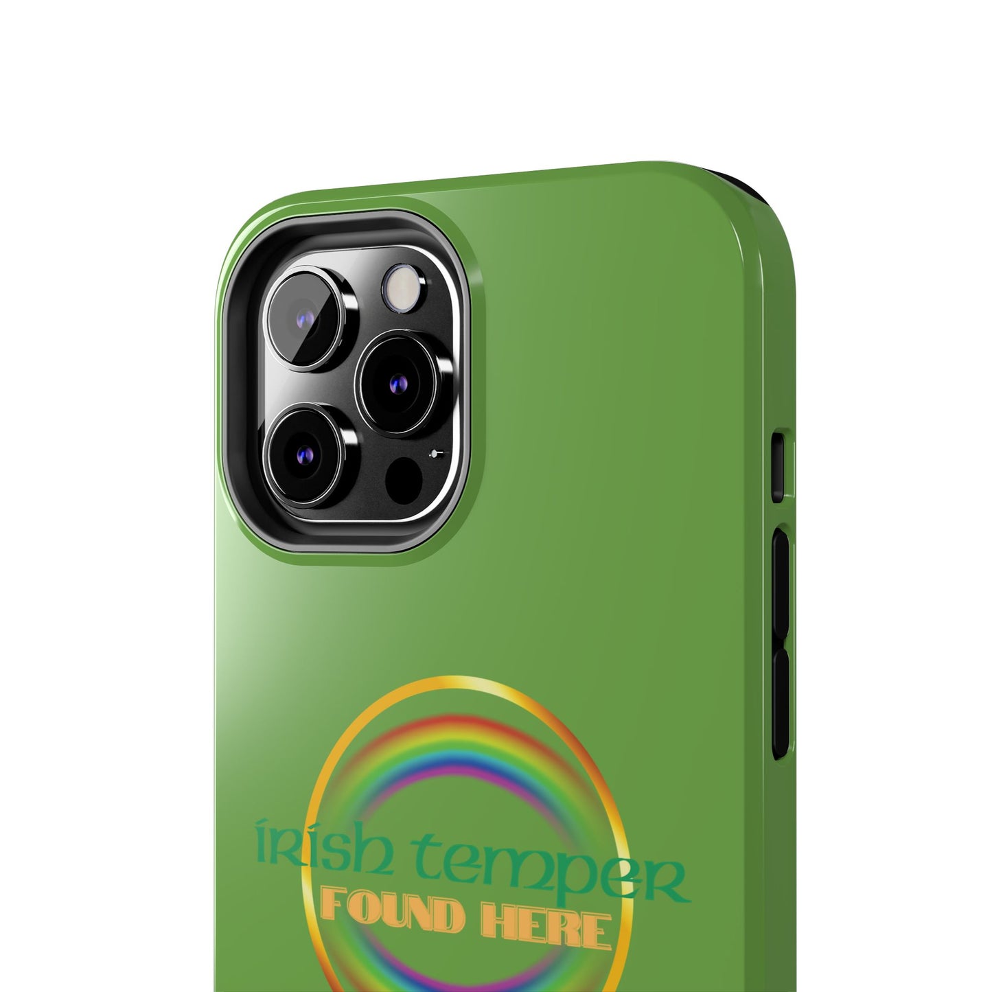Green Irish Temper Found Here Tough Phone Cases, iPhone & Samsung cases, wireless charging, gifts, St Patricks Day, Birthday, Christmas