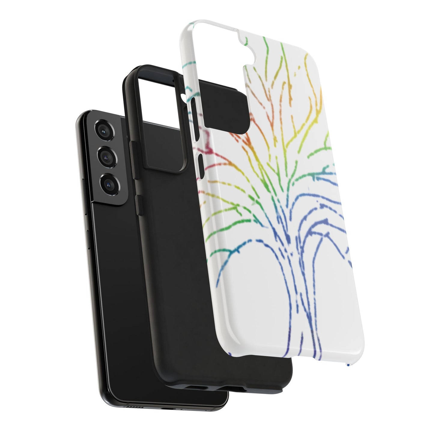 Rainbow Tree Tough Phone Cases - Colorful Nature Love Pride Gender Neutral Gifts for Friends, iPhone Samsung Wireless Charging Cover, LGBTQ+