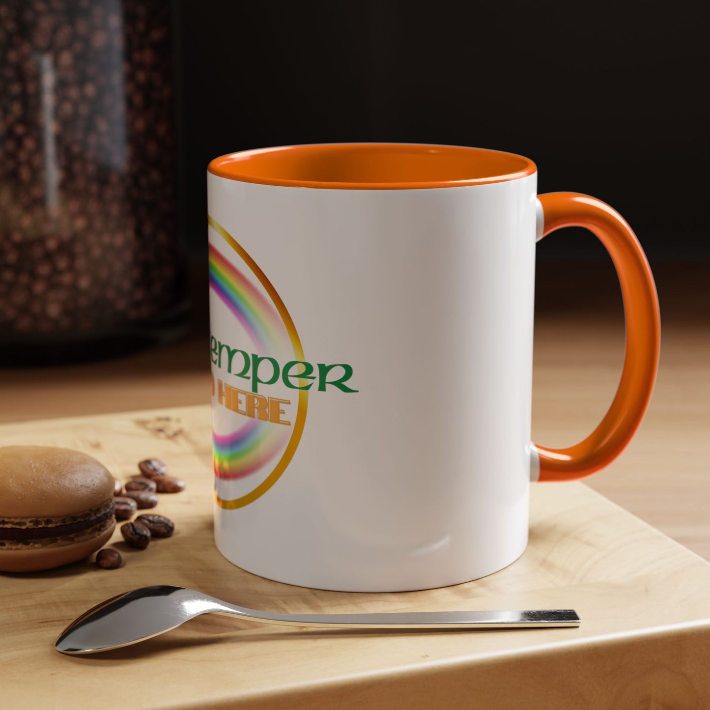 Coffee Mug - Irish Temper Found Here, Rainbow Design, BPA-Free Ceramic, St Patricks Gift