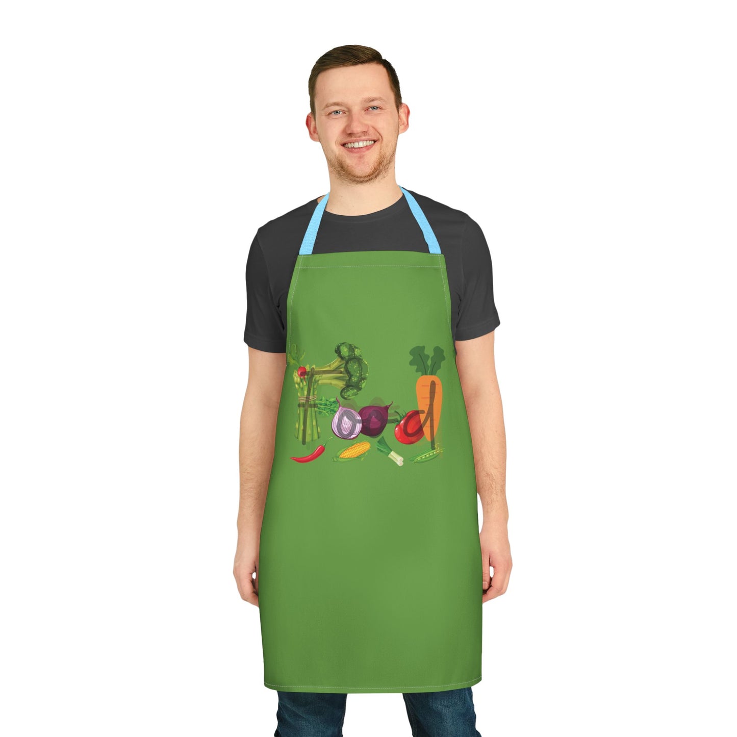 Food Unisex Chefs Apron, Grilling, Cooking, Baking, BBQ, Kitchen, Vegetables, Healthy, Tie Straps, Gifts, Women, Men, Friends, Teens