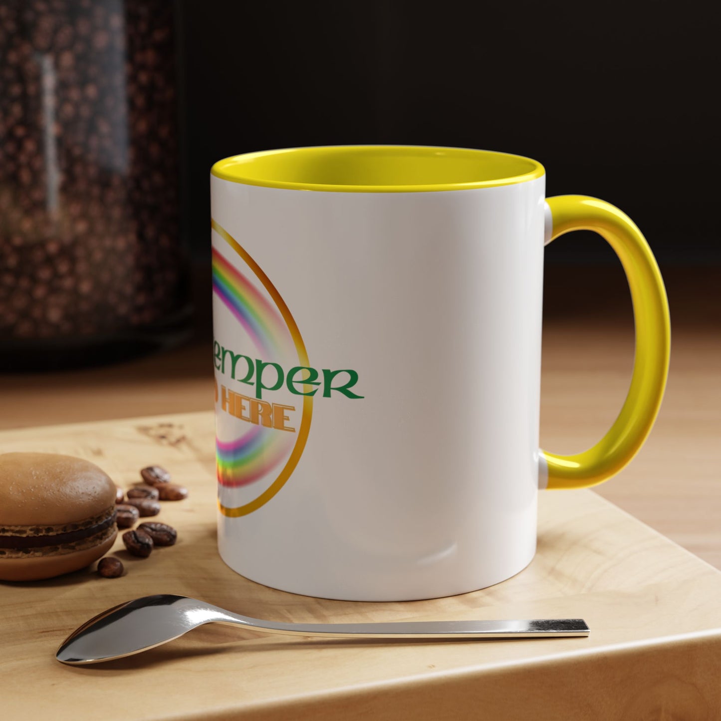 Coffee Mug - Irish Temper Found Here, Rainbow Design, BPA-Free Ceramic, St Patricks Gift