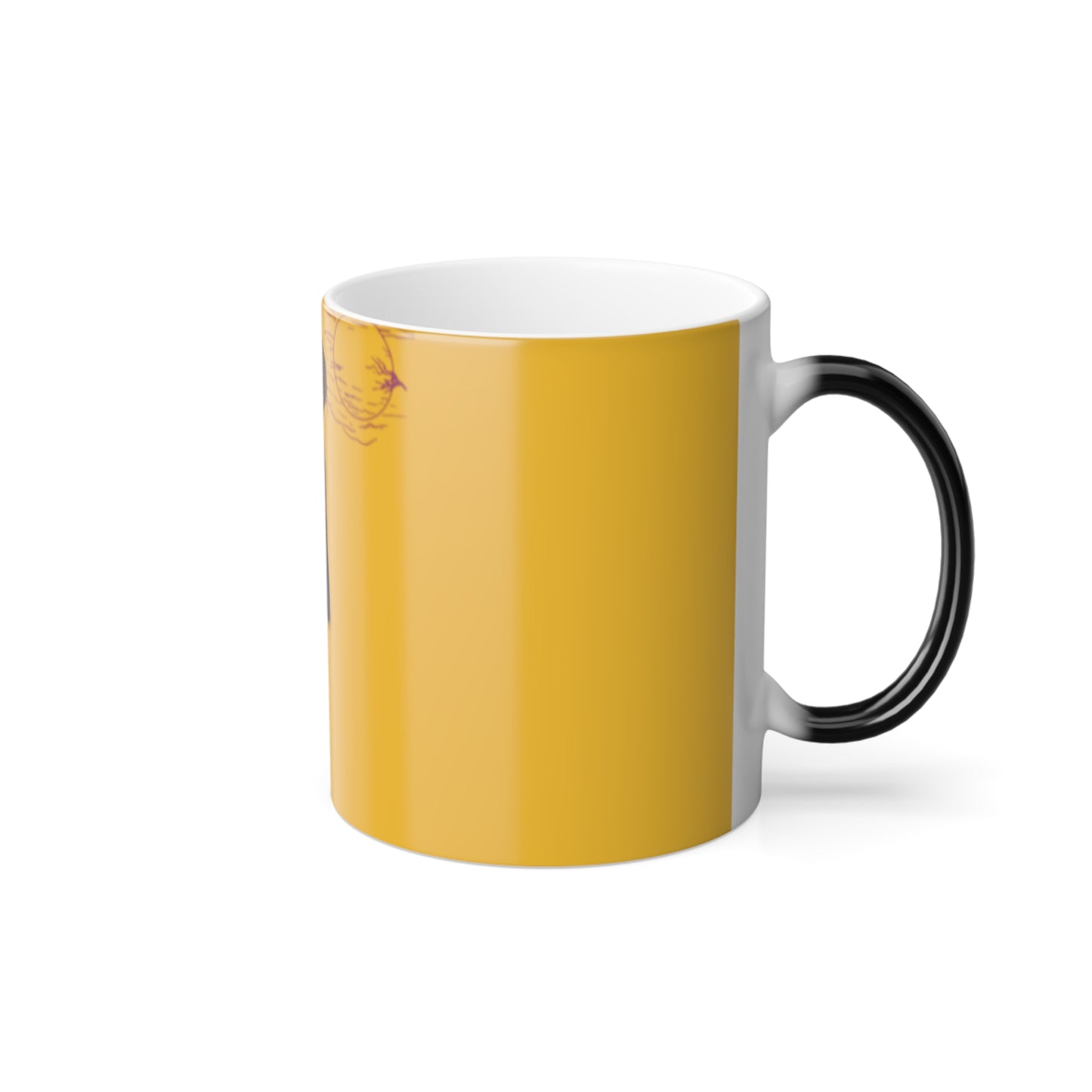 Rabbit Moon Yellow Color Morphing Mug 11oz - Heat Reactive Bunny Ceramic Coffee Tea Cup