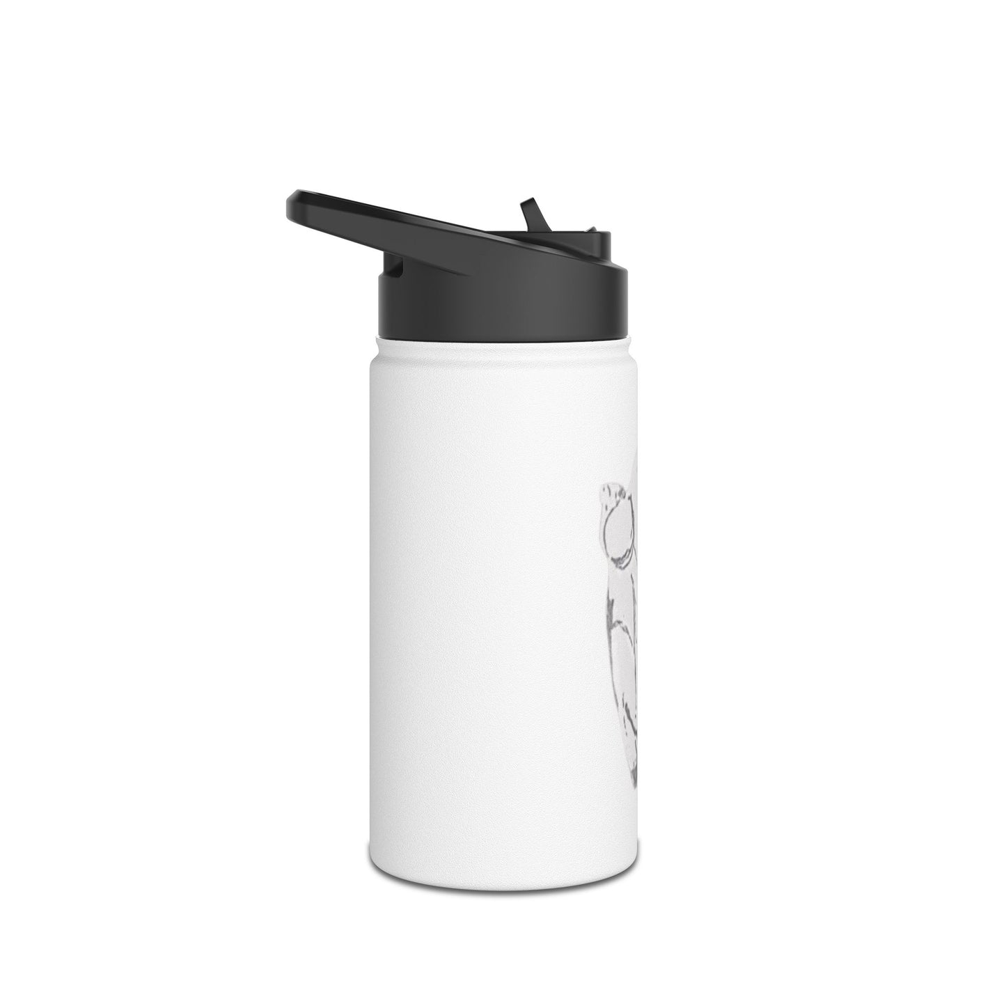 White Frog White Stainless Steel Water Bottle, Animals, Amphibians, Nature, Exercise, Eco Friendly, Gender Neutral, Men, Women, Kids, Gifts