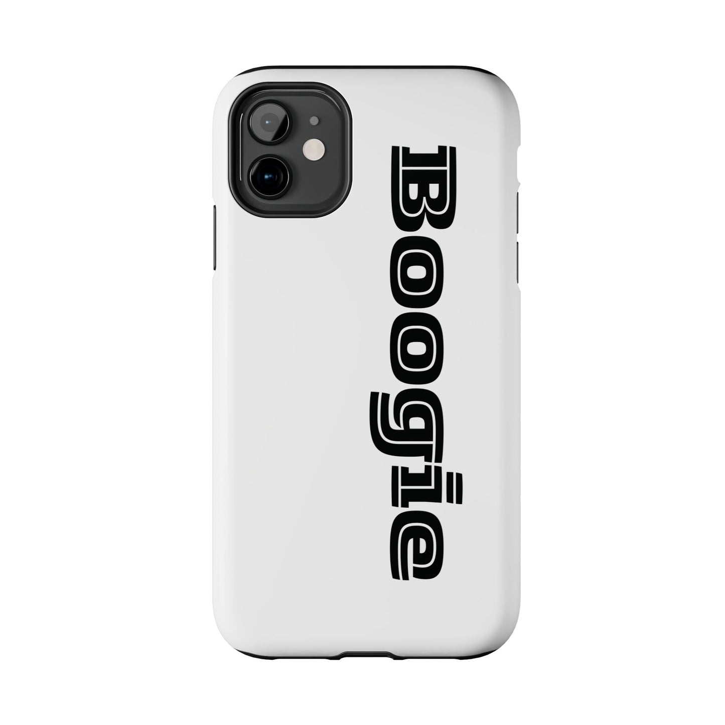 Boogie White Tough Phone Cases, iPhone Samsung cases, wireless charging, gender neutral women men friends kids teens gift birthday Christmas