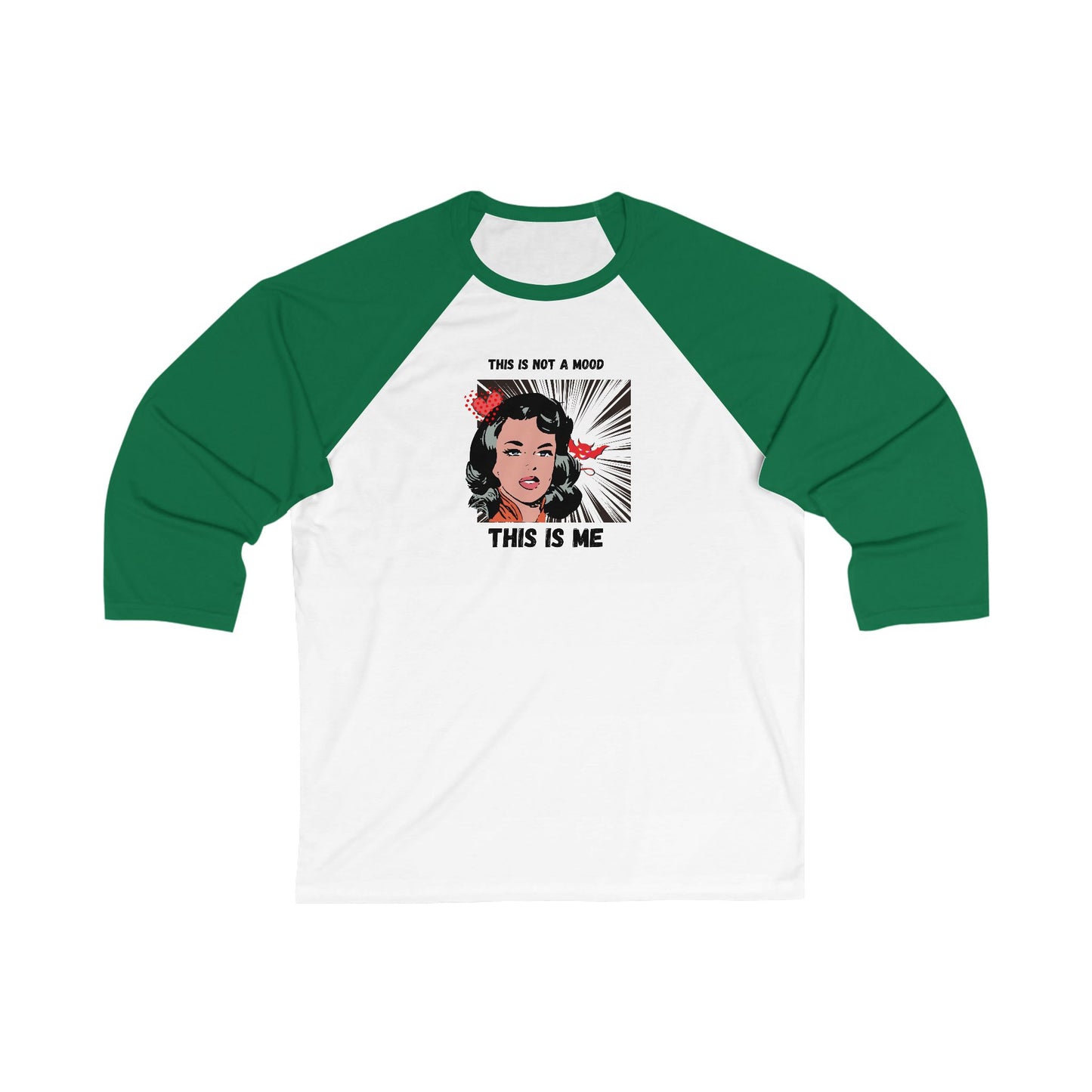 This is Not a Mood Unisex 3\4 Sleeve Baseball Tee, funny, snarky, attitude, gender neutral, gift, women men teens friends Christmas birthday