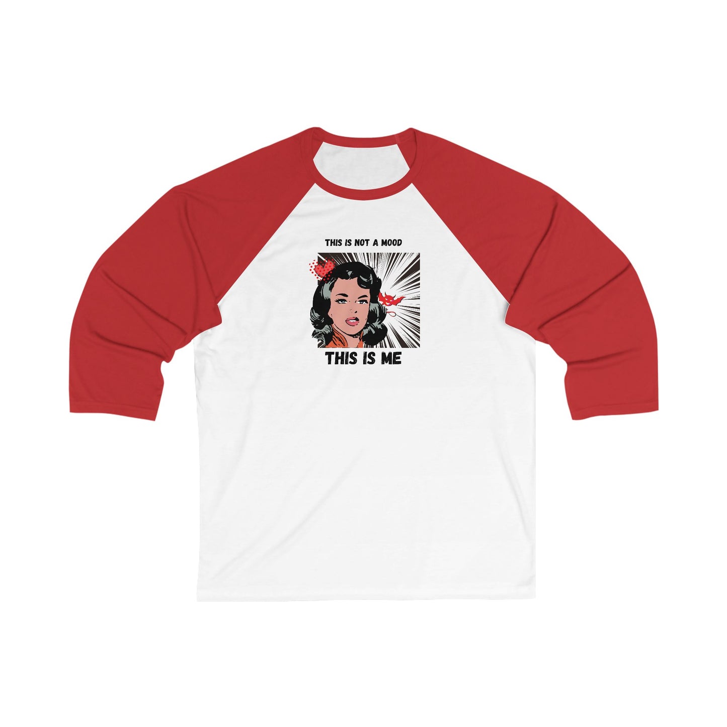 This is Not a Mood Unisex 3\4 Sleeve Baseball Tee, funny, snarky, attitude, gender neutral, gift, women men teens friends Christmas birthday