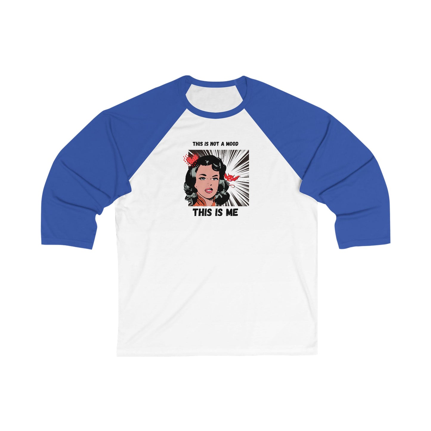 This is Not a Mood Unisex 3\4 Sleeve Baseball Tee, funny, snarky, attitude, gender neutral, gift, women men teens friends Christmas birthday