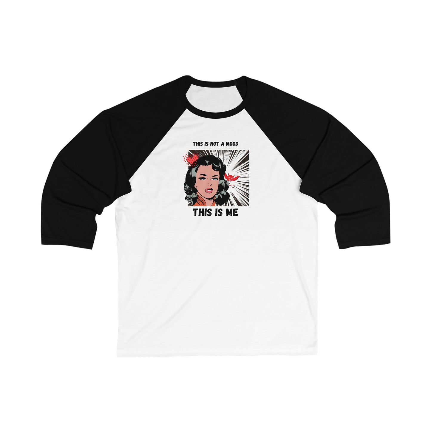 This is Not a Mood Unisex 3\4 Sleeve Baseball Tee, funny, snarky, attitude, gender neutral, gift, women men teens friends Christmas birthday