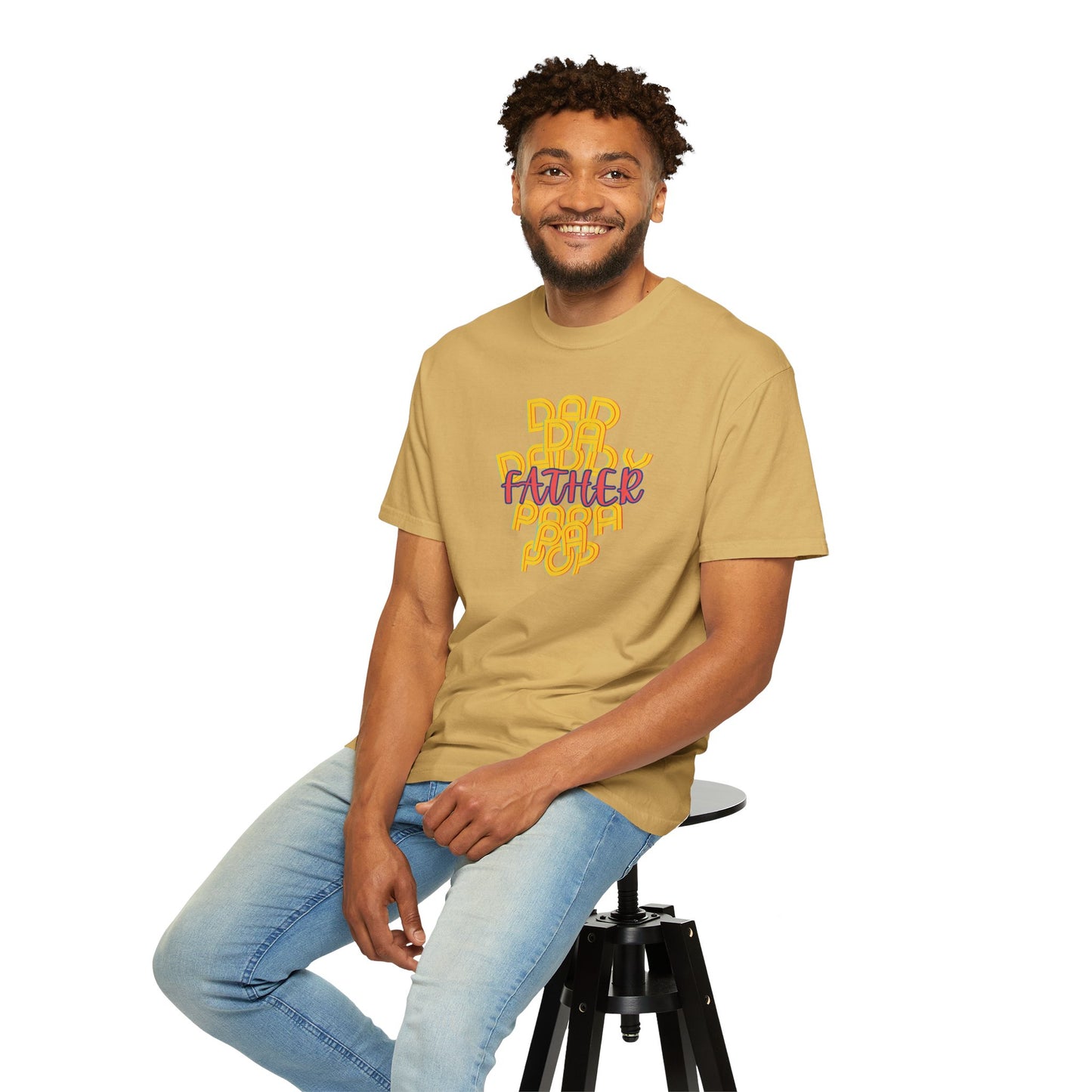 Father Unisex Garment-Dyed T-shirt - Dad Da Daddy Pop Pa Papa - Fathers Day Gifts - Comfy Soft Preshrunk Tee