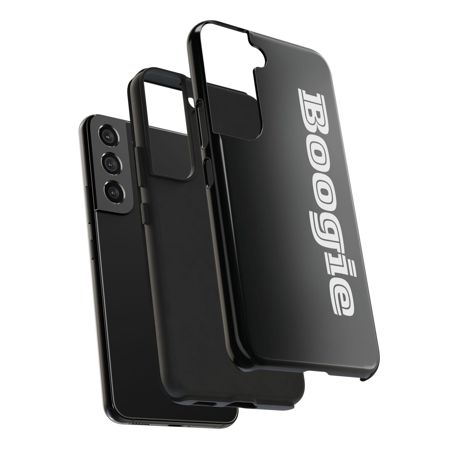 Boogie Black Tough Phone Cases, iPhone Samsung cases, wireless charging, gender neutral women men friends kids teens gift birthday Christmas