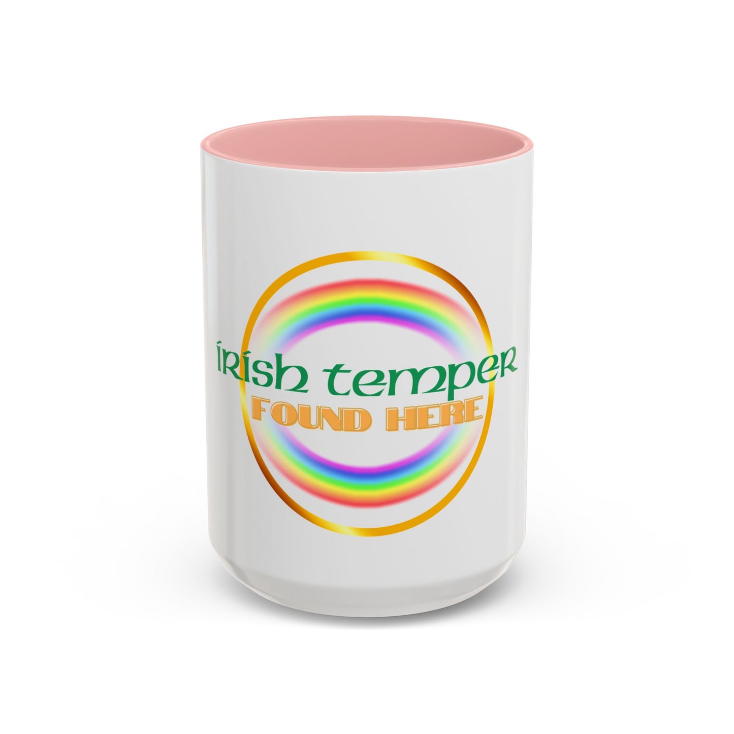 Coffee Mug - Irish Temper Found Here, Rainbow Design, BPA-Free Ceramic, St Patricks Gift