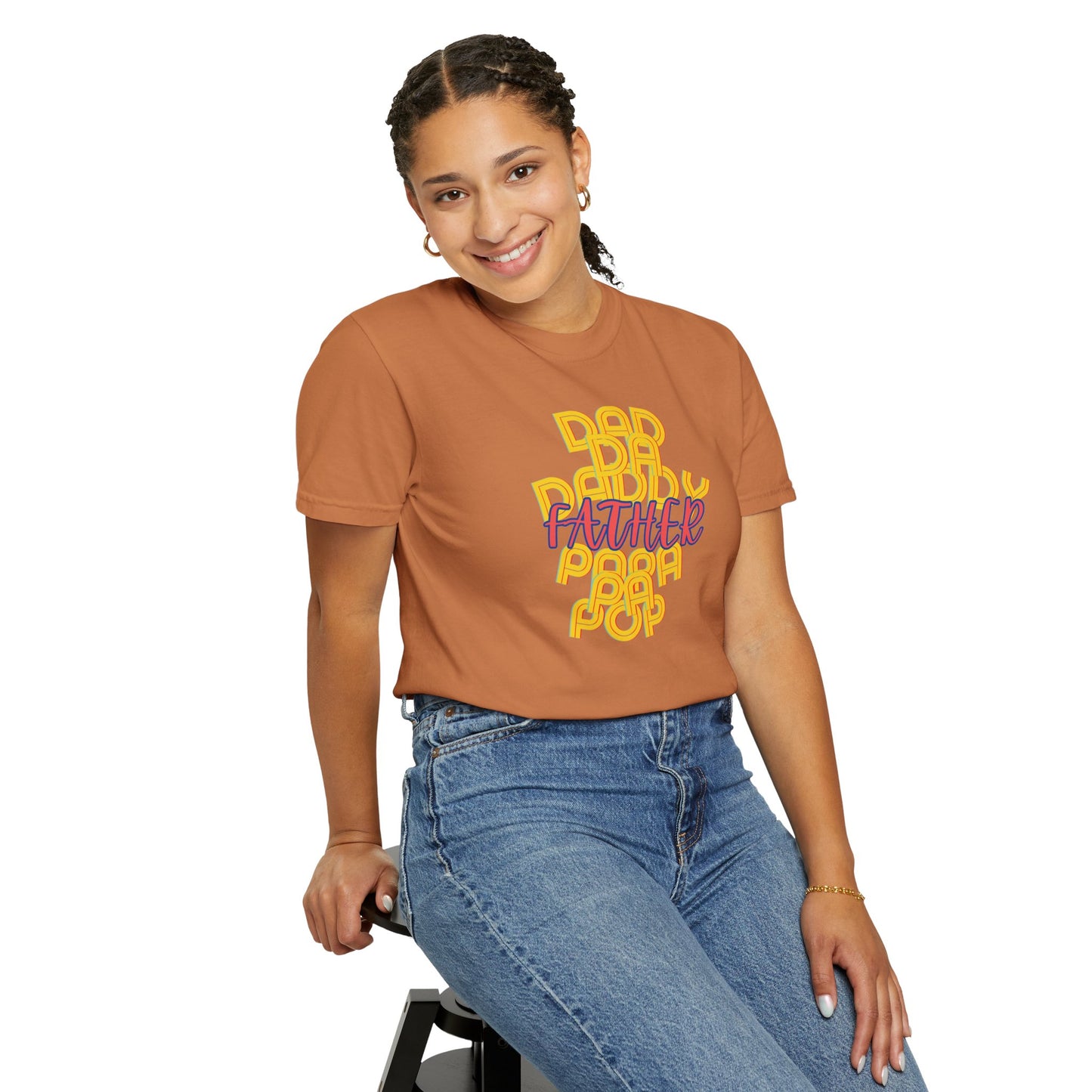 Father Unisex Garment-Dyed T-shirt - Dad Da Daddy Pop Pa Papa - Fathers Day Gifts - Comfy Soft Preshrunk Tee