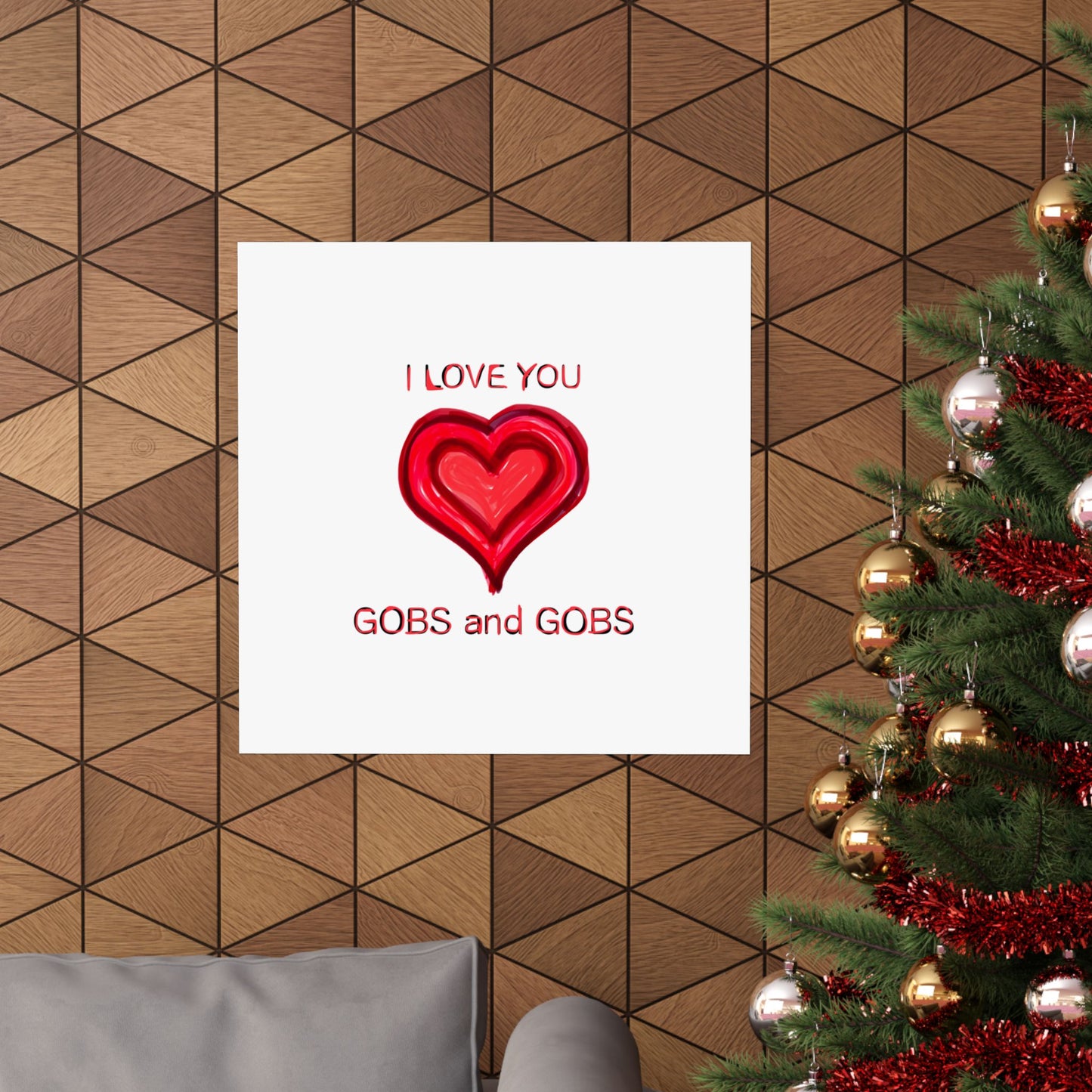 Heart I Love You Gobs and Gobs Matte Vertical Poster Wall Art, Framable Love Print, Romantic Home Decor Gift for Anniversary, Valentine's