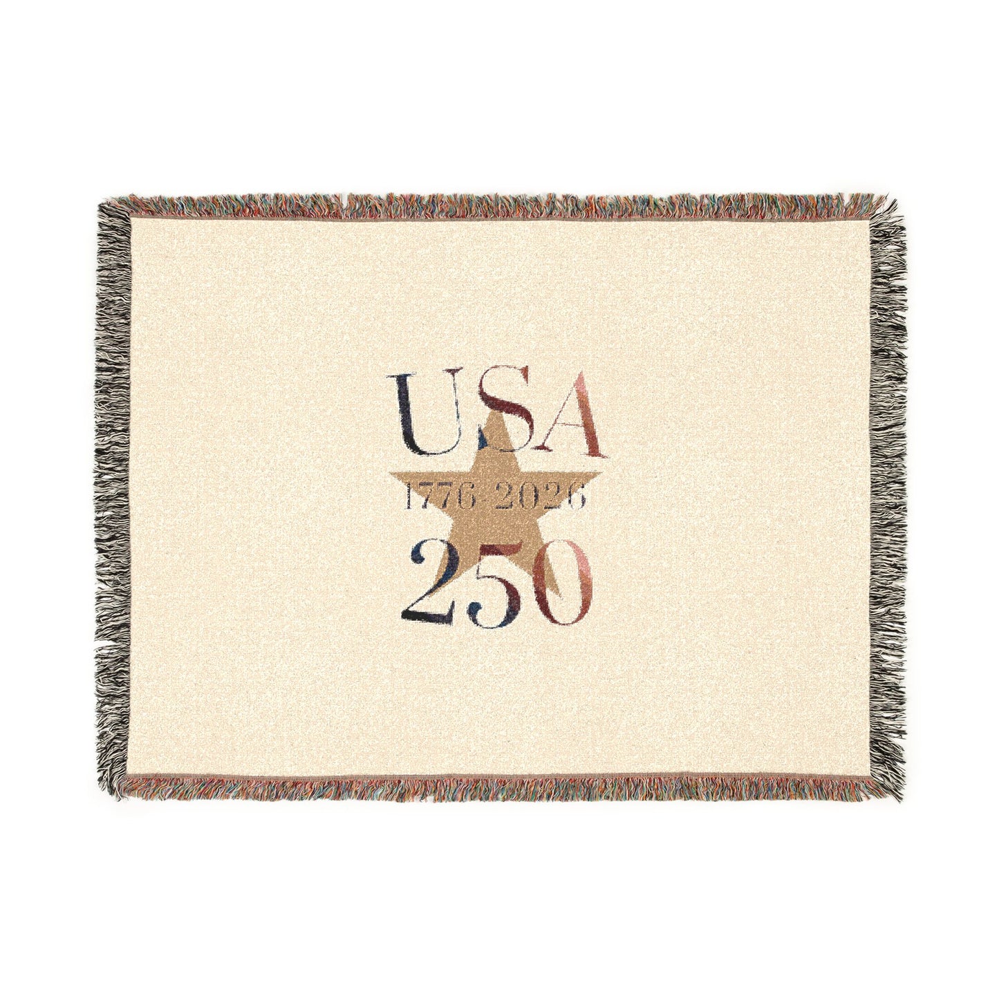 USA 250 Anniversary Woven Blanket — Commemorative Patriotic Throw
