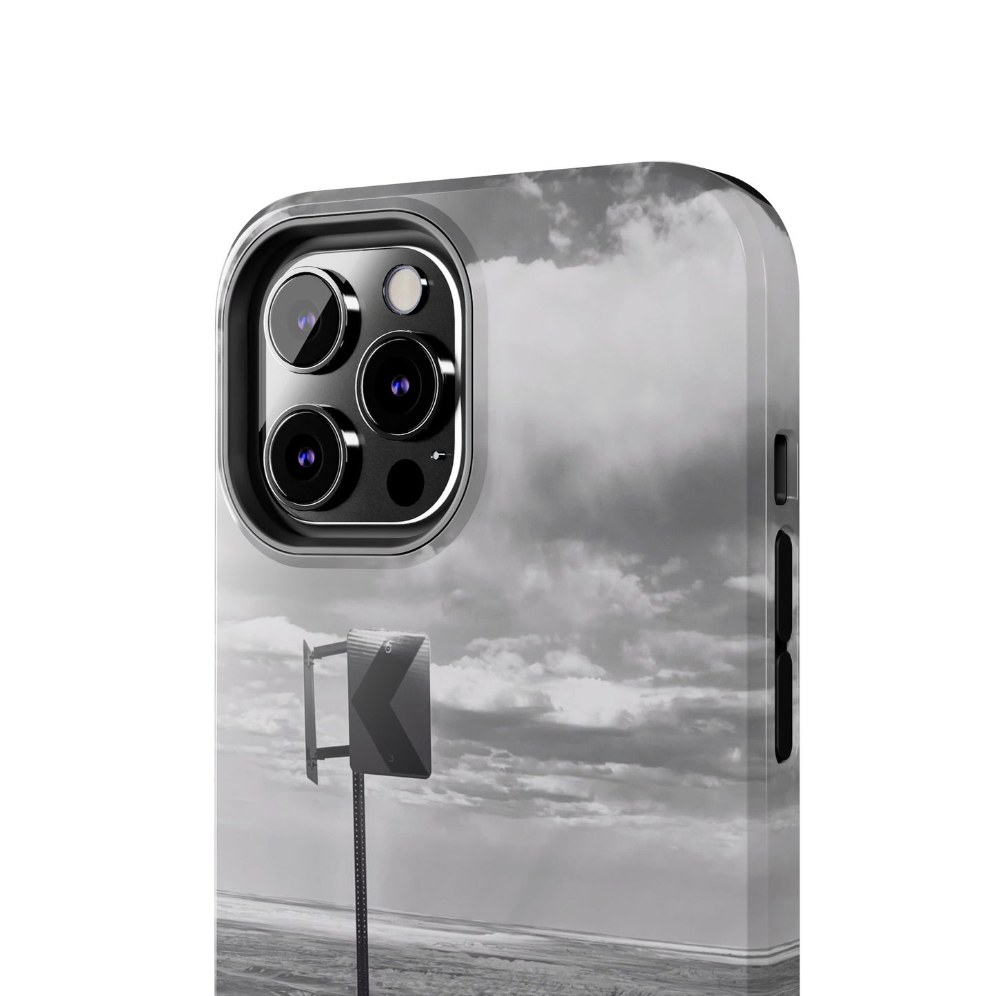 Road Sign Tough Phone Cases, iPhone & Samsung cases, wireless charging, black and white photo, nature, original art, gift birthday Christmas