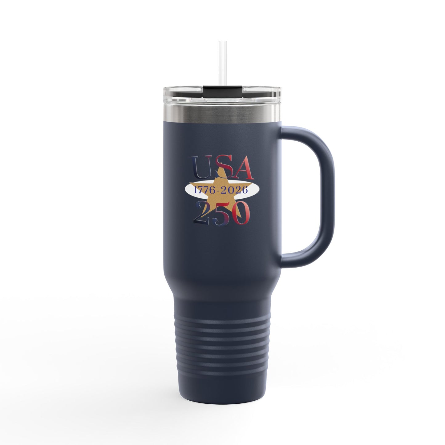 USA 250 Stainless Steel Travel Mug — 40oz Insulated Patriotic Tumbler (1776–2026)