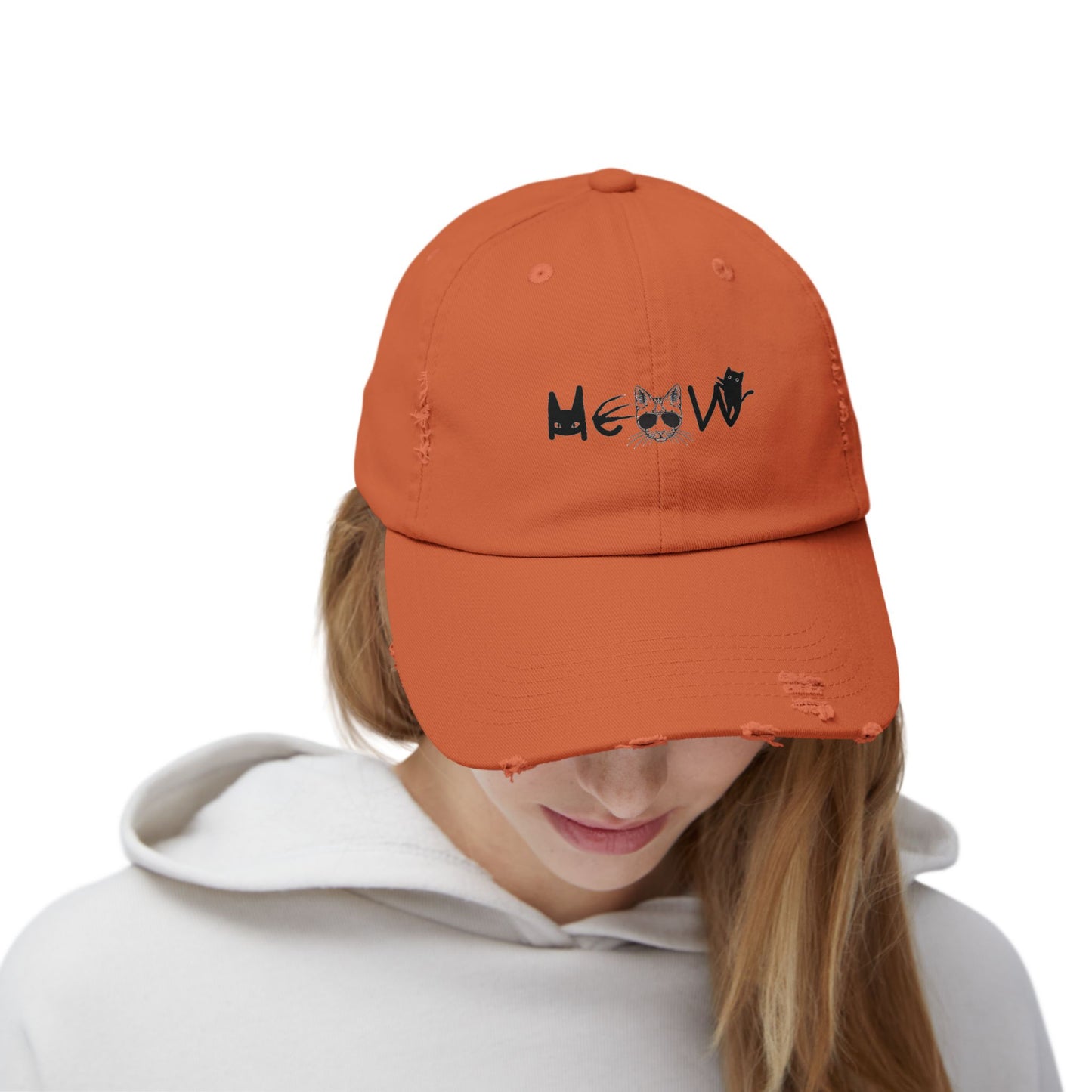 Meow Distressed Cap