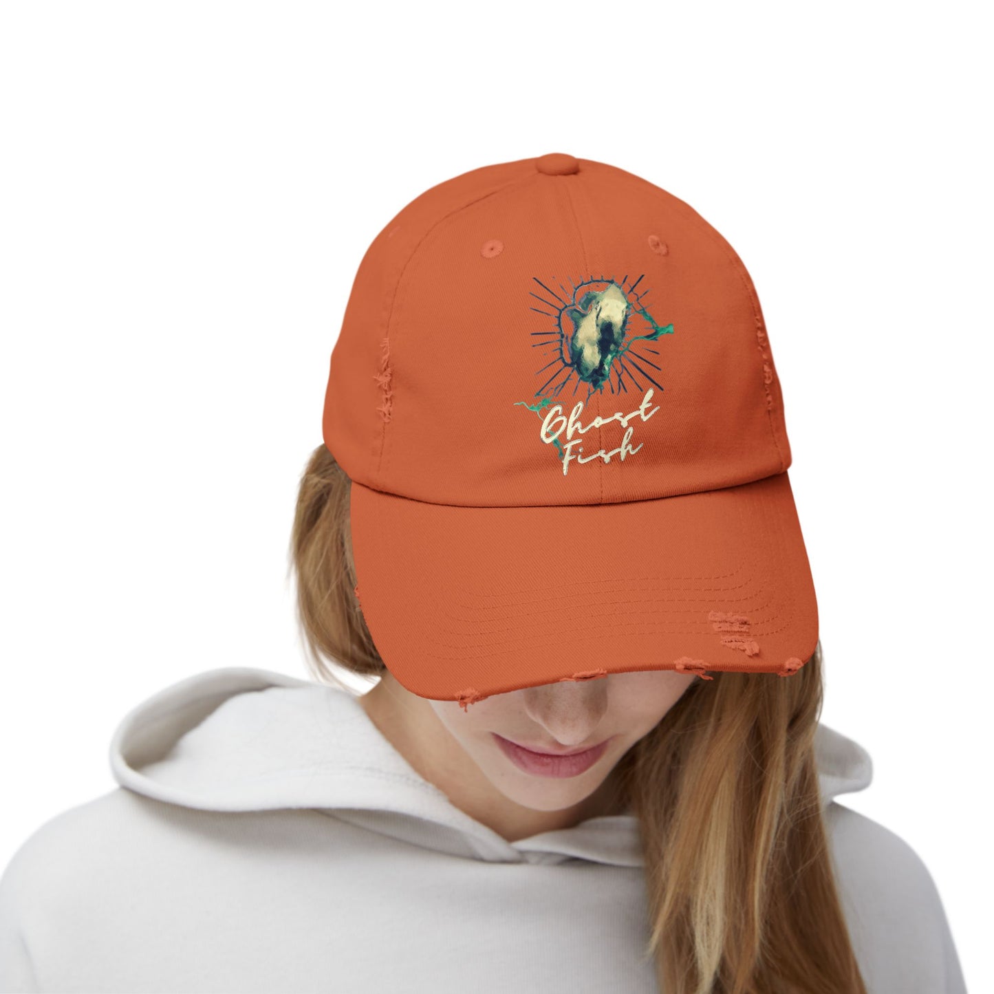 Ghost Fish Unisex Distressed Cap