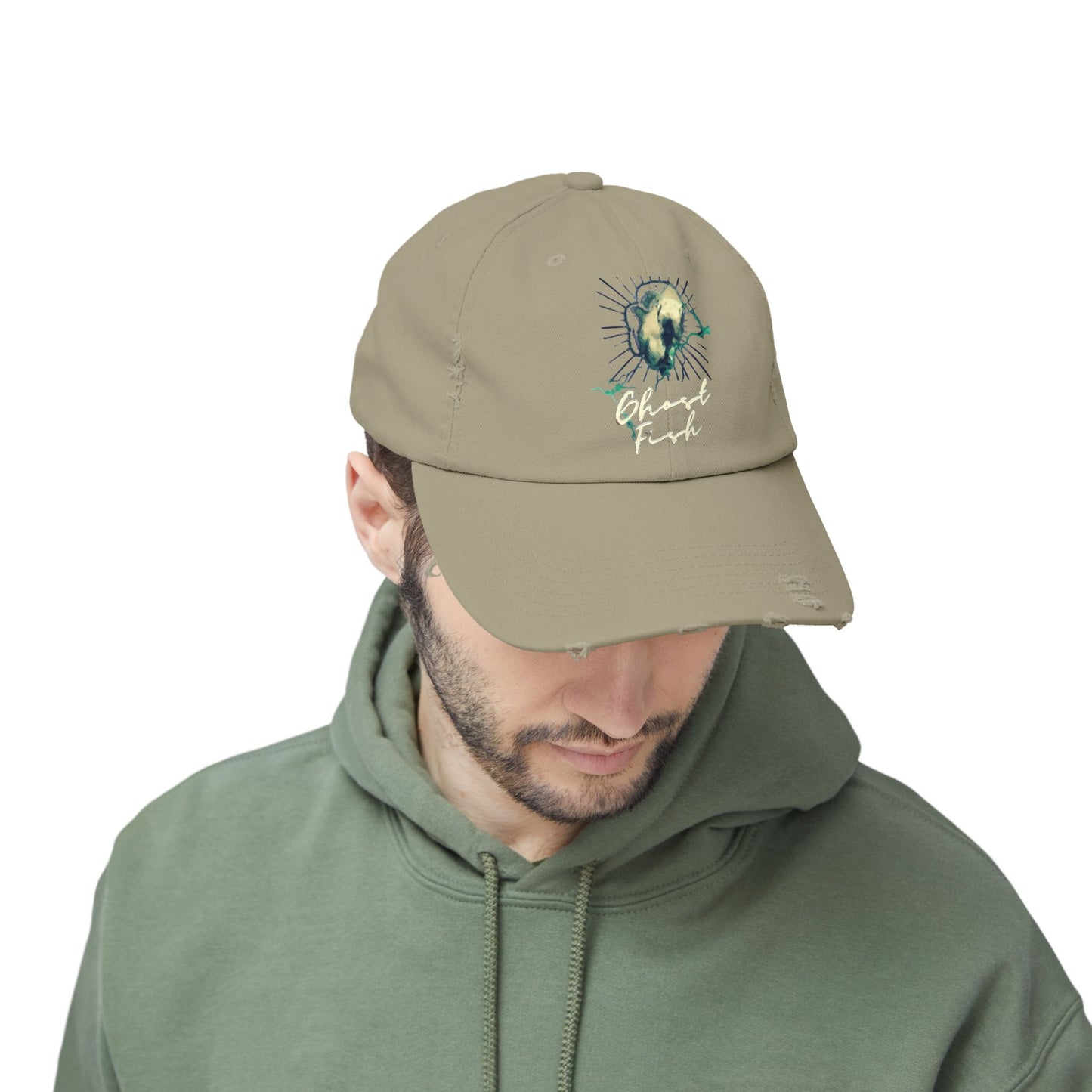 Ghost Fish Unisex Distressed Cap