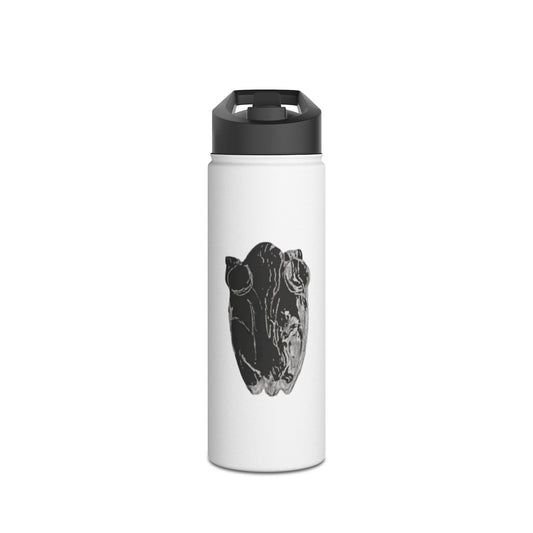 Frog White Stainless Steel Water Bottle, Animals, Amphibians, Nature, Exercise, Eco Friendly, Gender Neutral, Men, Women, Kids, Gifts