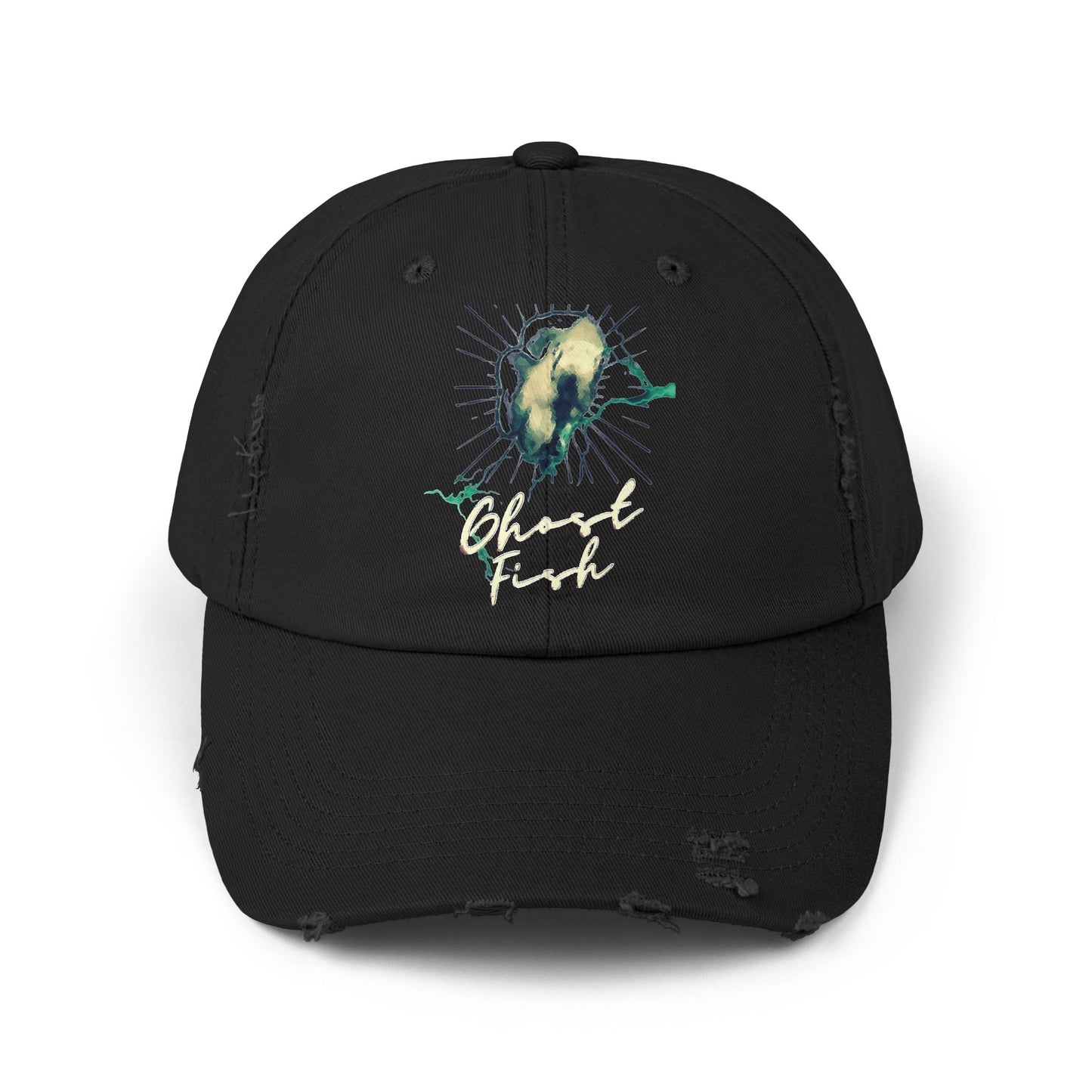 Ghost Fish Unisex Distressed Cap